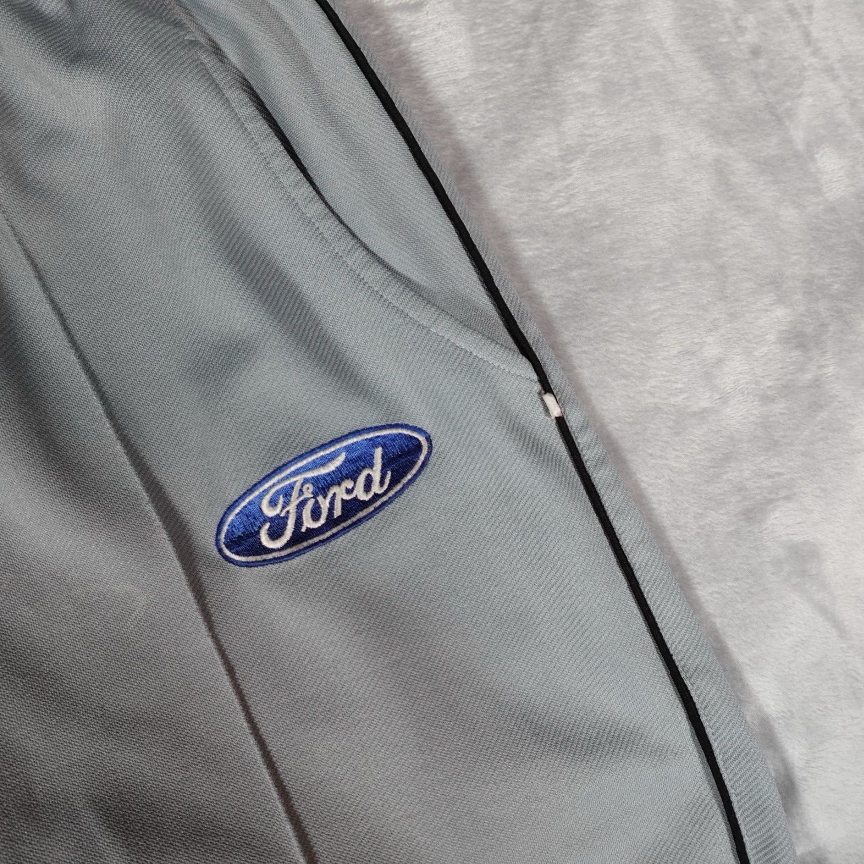 Ford VINTAGE Ford Drawstring Work Pants Mens L 29" Inseam Blue Gray 70s 80s Jogger/Workwear Mens Size US 33 - 2 Thumbnail