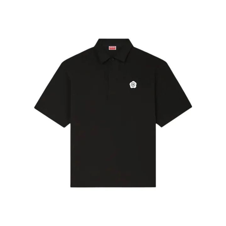Kenzo KENZO Logo Black Loose Fit Short Sleeve Polo 0079 Size US L / EU 52-54 / 3 - 1 Thumbnail