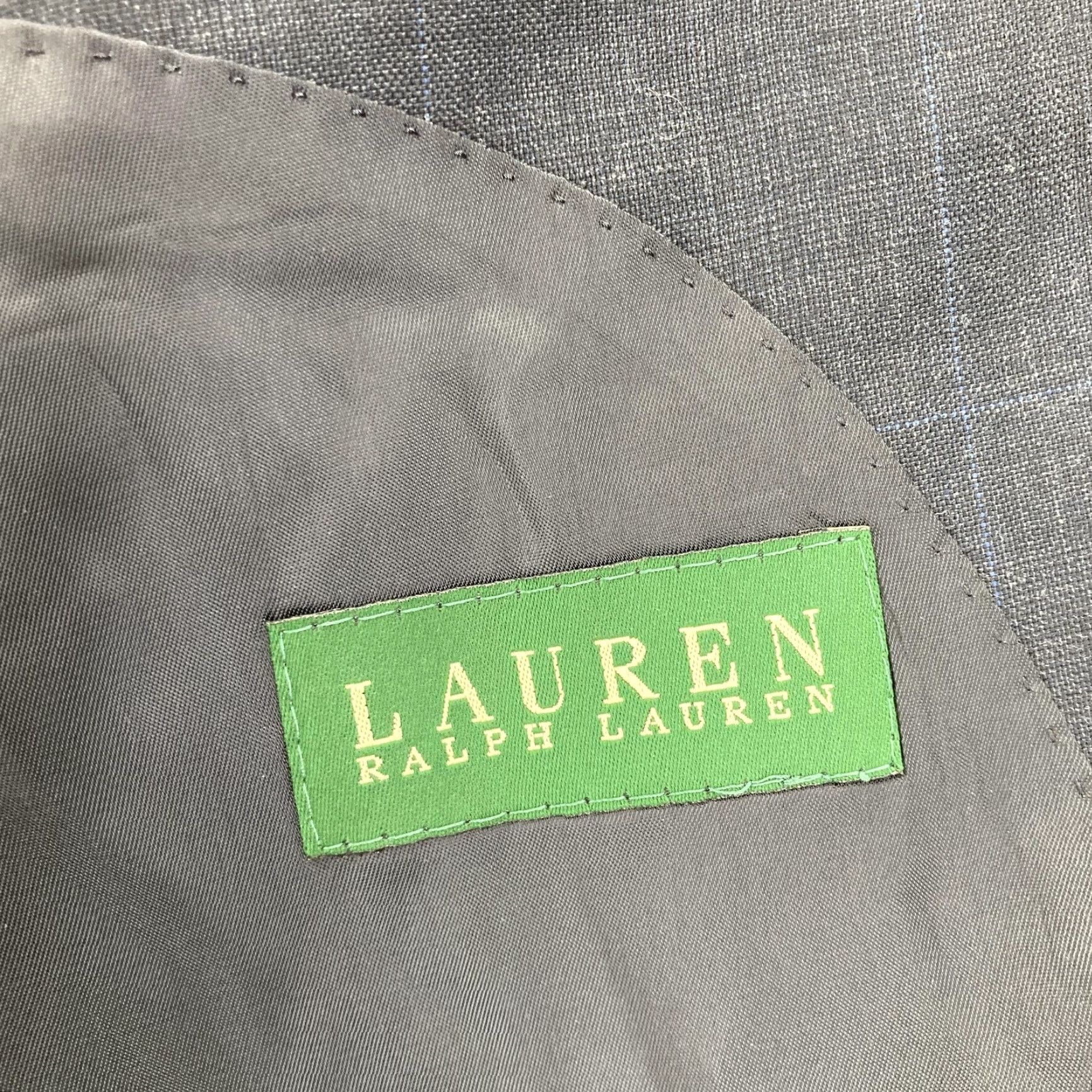 Ralph Lauren Lauren Ralph Lauren Blazer Mens 40R Gray Windowpane Wool Two Button Sport Coat Size 40R - 6 Thumbnail
