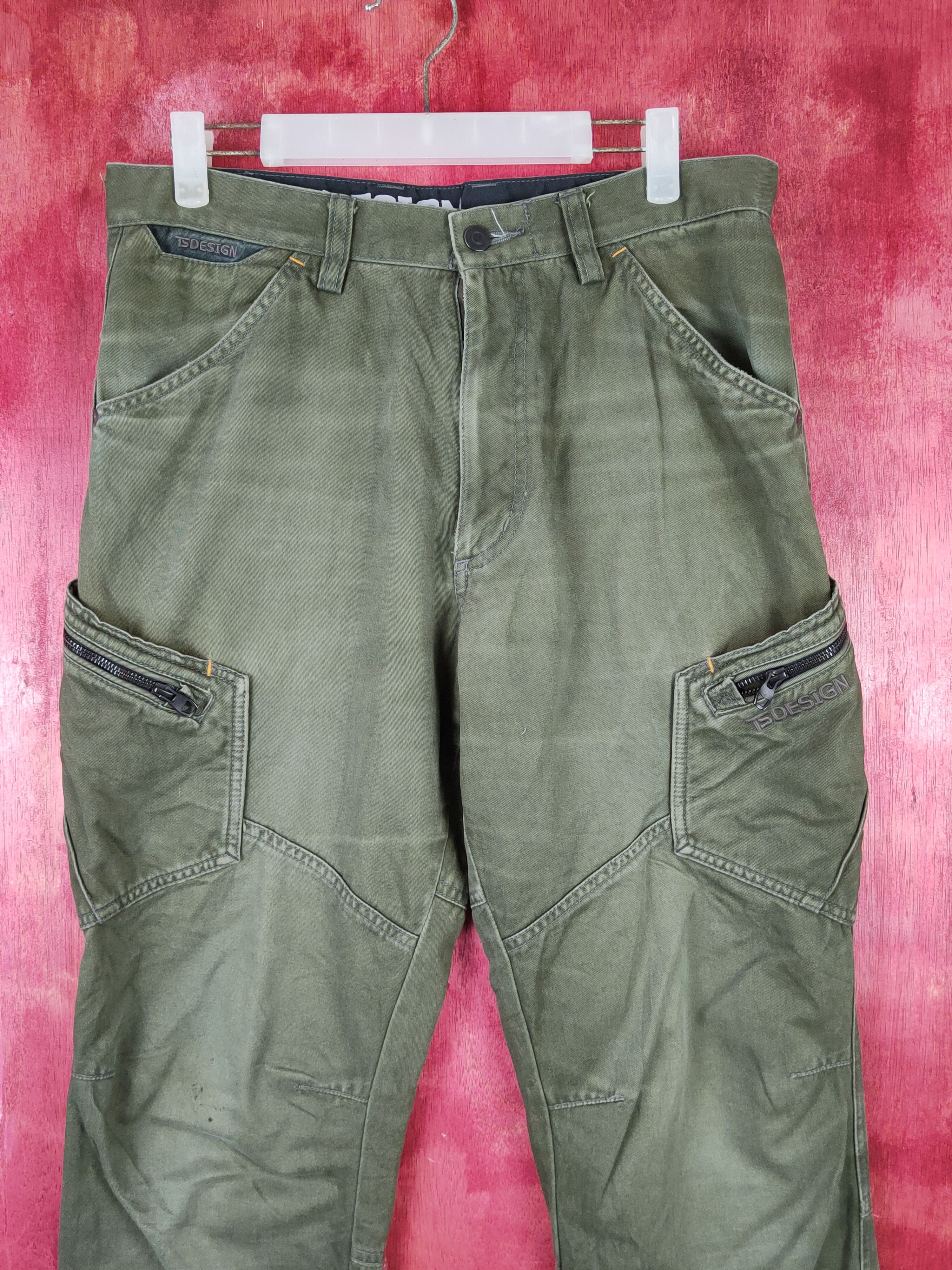 Japanese Brand TS Design Dark Olive Multipocket Tactical Cargo Pants #S1345 Size US 32 / EU 48 - 2 Thumbnail