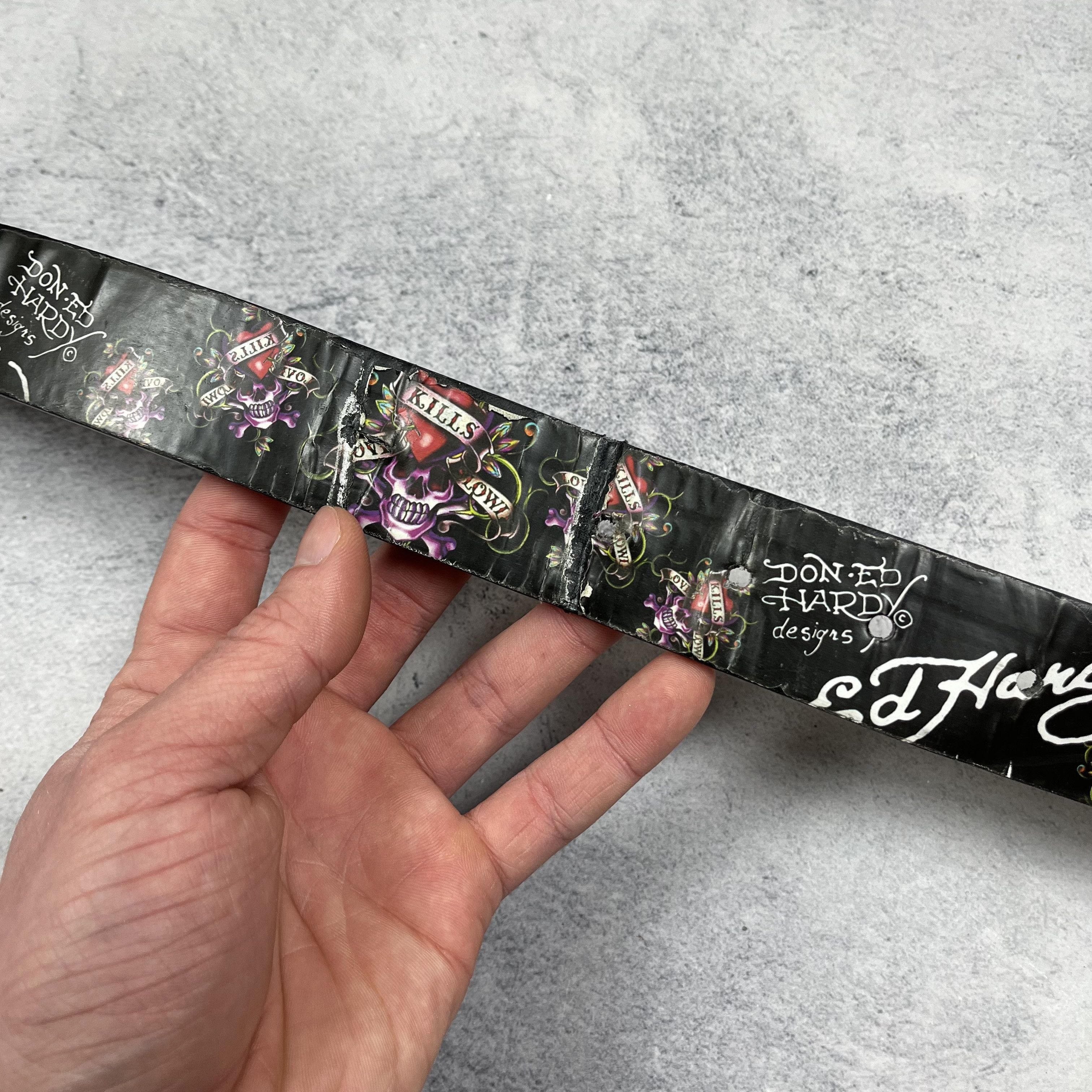 Ed Hardy Vintage Ed Hardy Y2K Skulls Tattoo belt 2000’s Size ONE SIZE - 7 Thumbnail