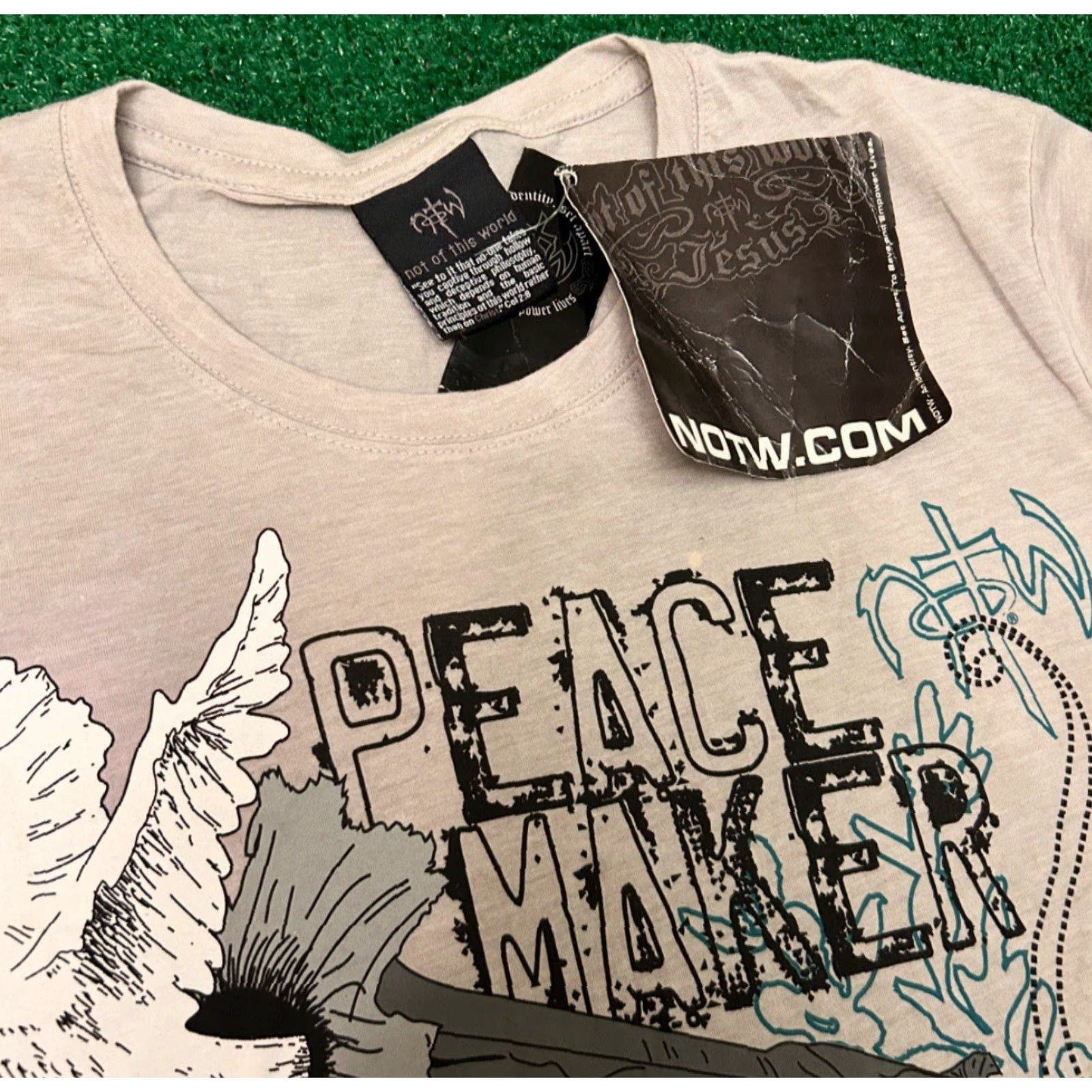 Vintage VINTAGE NOTW Peace Maker VTG Shirt Mens Size M Grunge Y2K Punk Hip Hop Emo Gray Short Sleeve Size US M / EU 48-50 / 2 - 2 Thumbnail