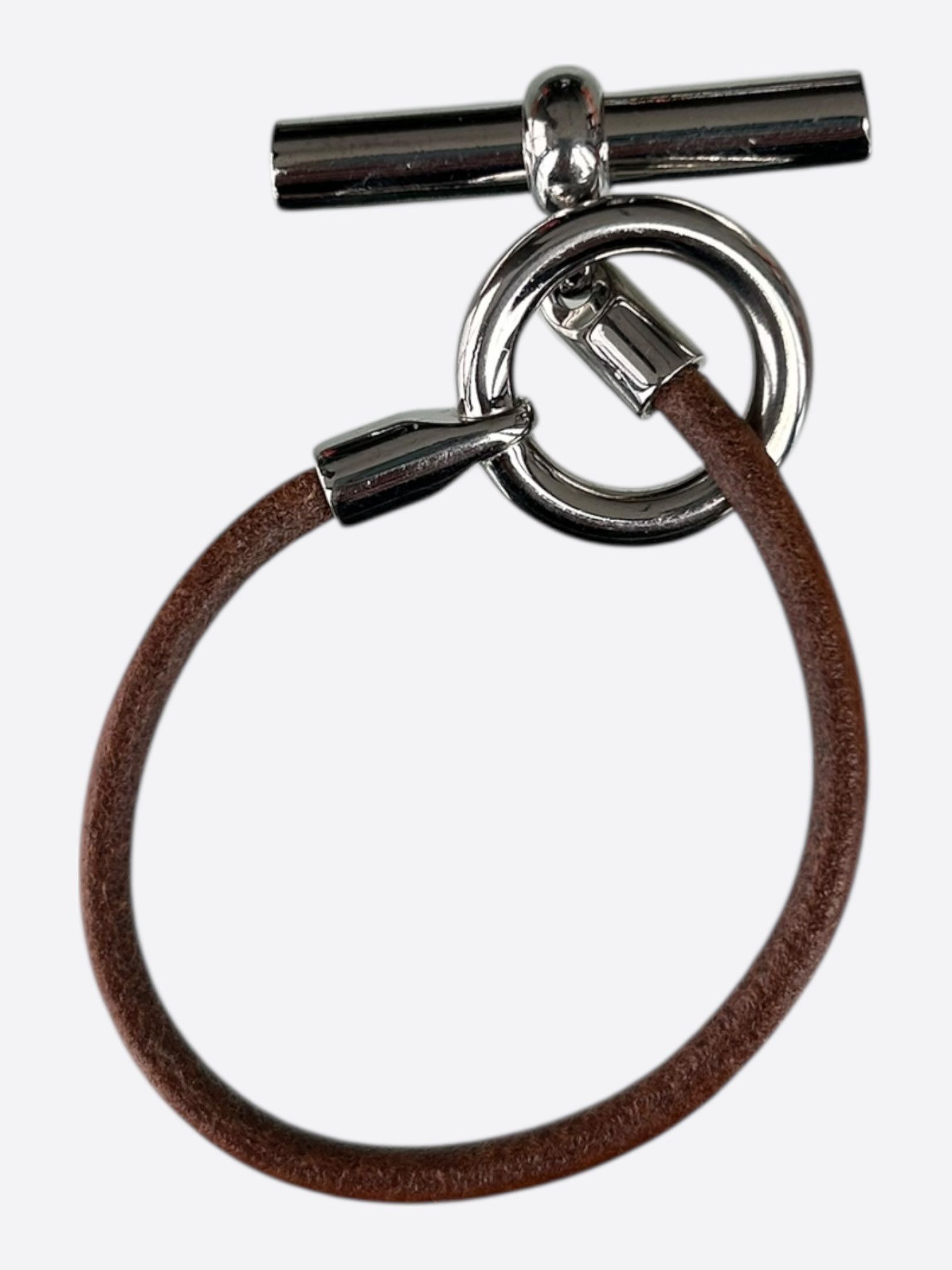 Hermes Hermes Brown Swift & Palladium Hardware Skipper Bracelet Size ONE SIZE - 1 Thumbnail
