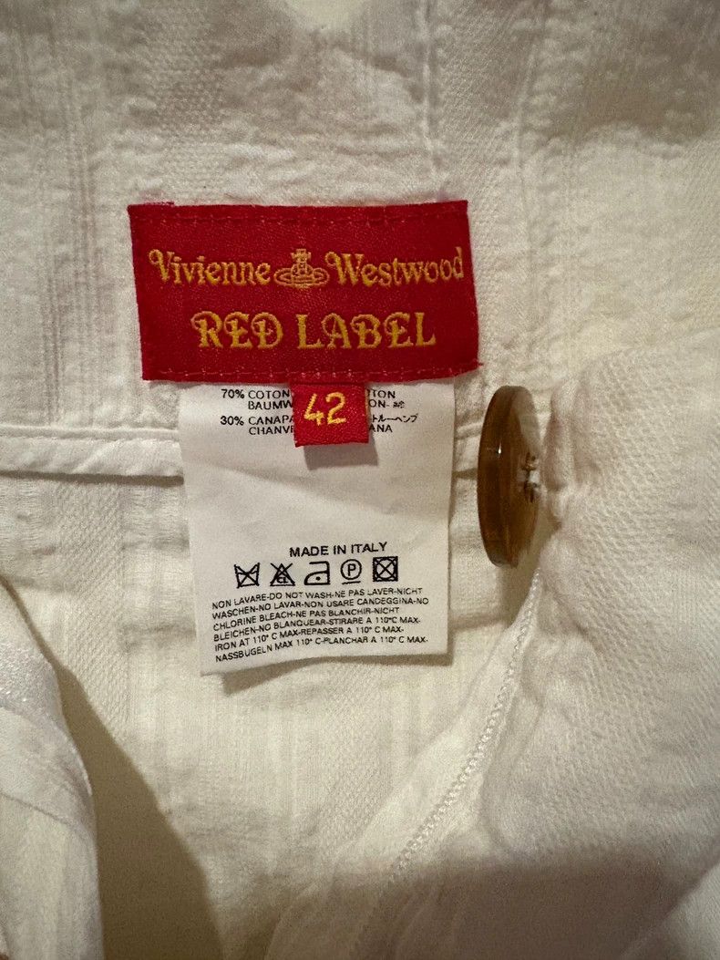 Vivienne Westwood Vivienne Westwood White half-length dress with dark patter Size 27" / US 4 / IT 40 - 4 Thumbnail