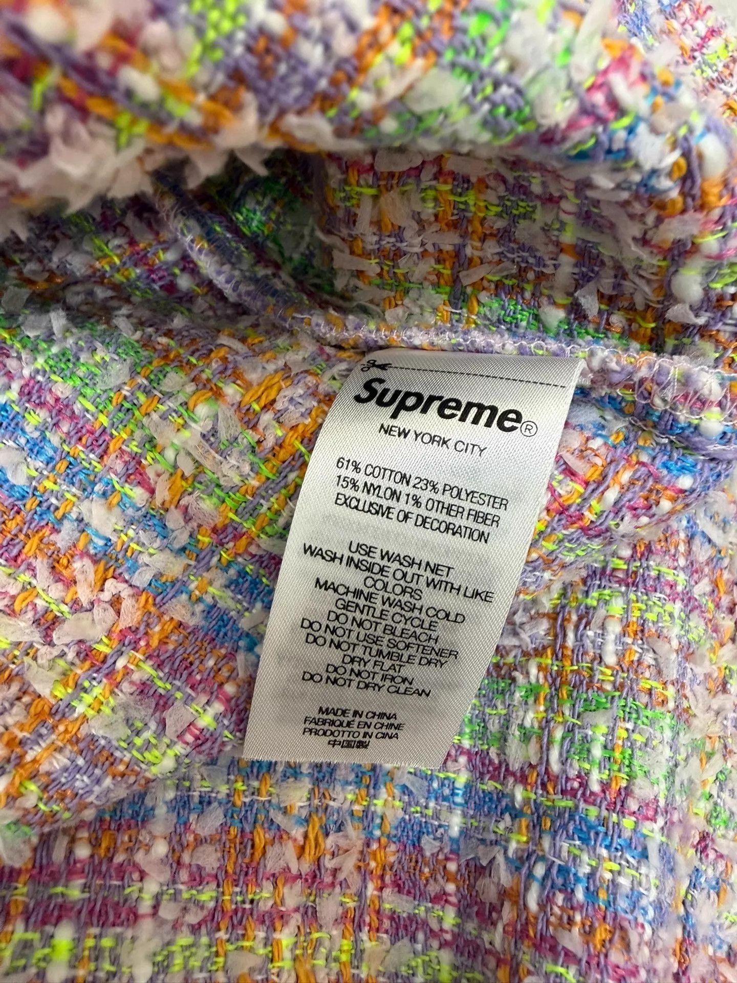 SUPREMEBEING Supreme SS26 WEEK1 Bouclé Zip Up Shirt Multi M Size M / US 6-8 / IT 42-44 - 3 Thumbnail