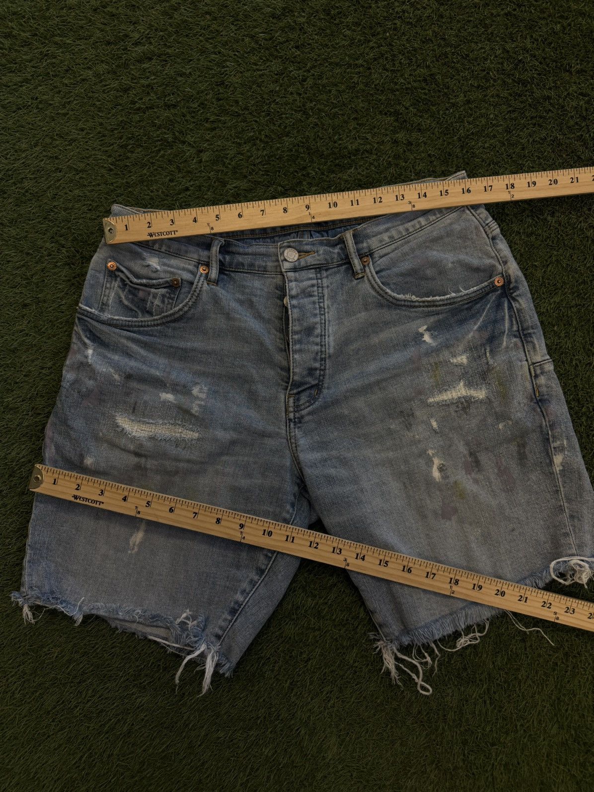 Purple Purple Denim Jeans Size 33 Messy Look 🧼 Size US 33 - 7 Thumbnail
