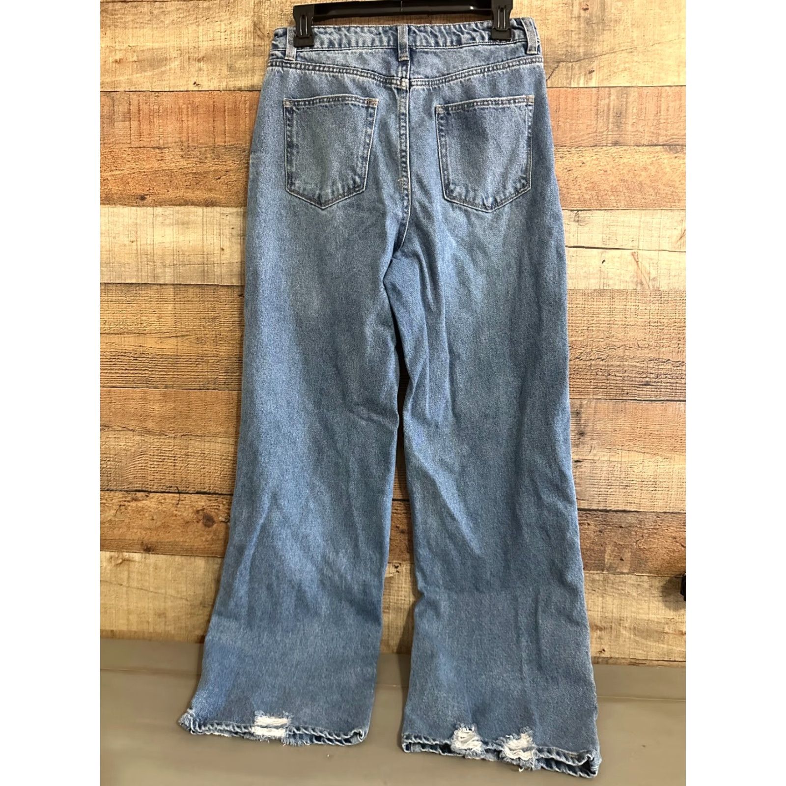 Vintage Vanilla Star 90's Skater Light Wash Ripped Wide Leg Jeans Size 9 Juniors Teens Blue 90s Theme Wide-Leg Jeans Accessories Not Included Size 30" / US 8 / IT 44 - 2 Thumbnail