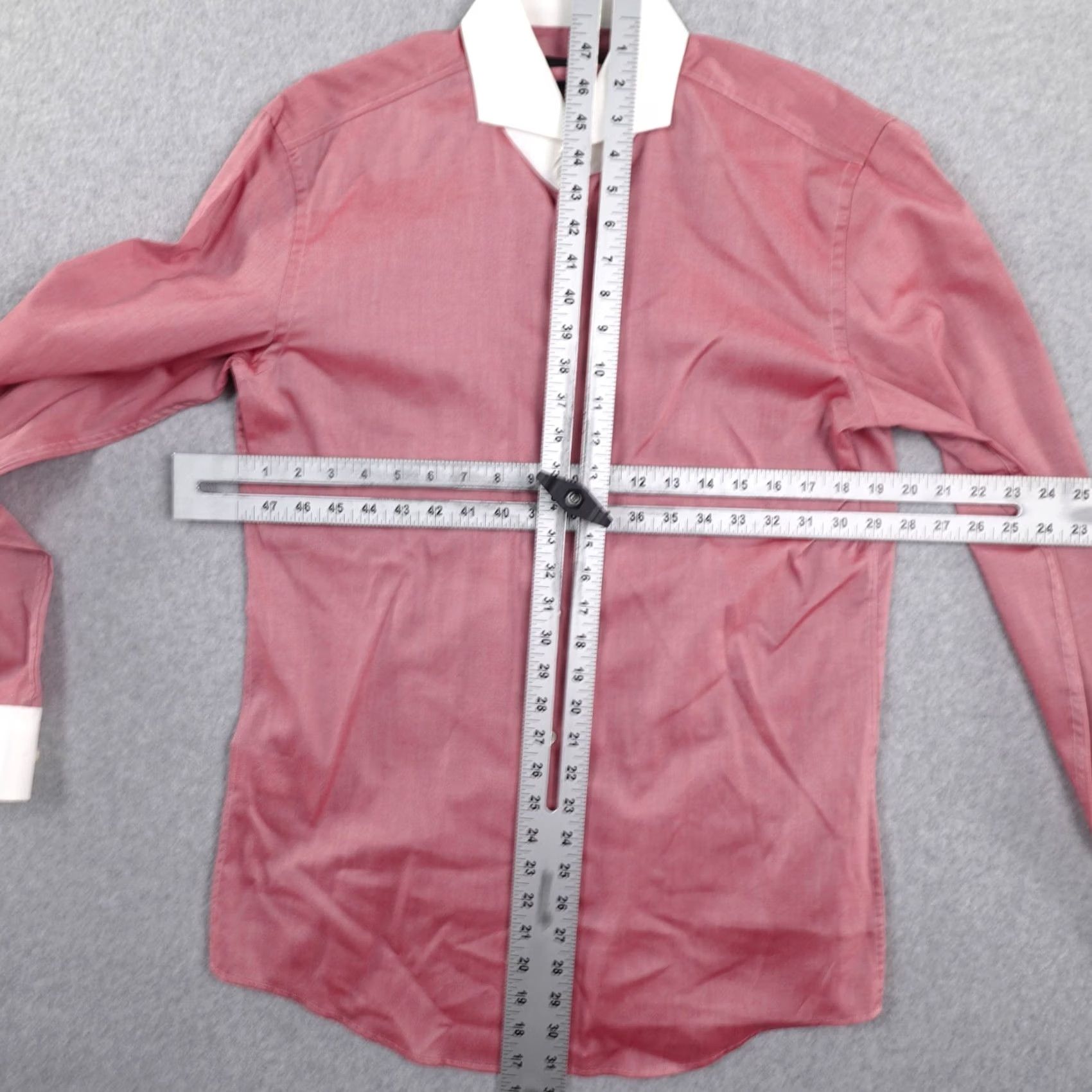 Hugo Boss Hugo Boss Dress Shirt Mens 16 / 41 Pink Spread Collar Size 42R - 3 Thumbnail