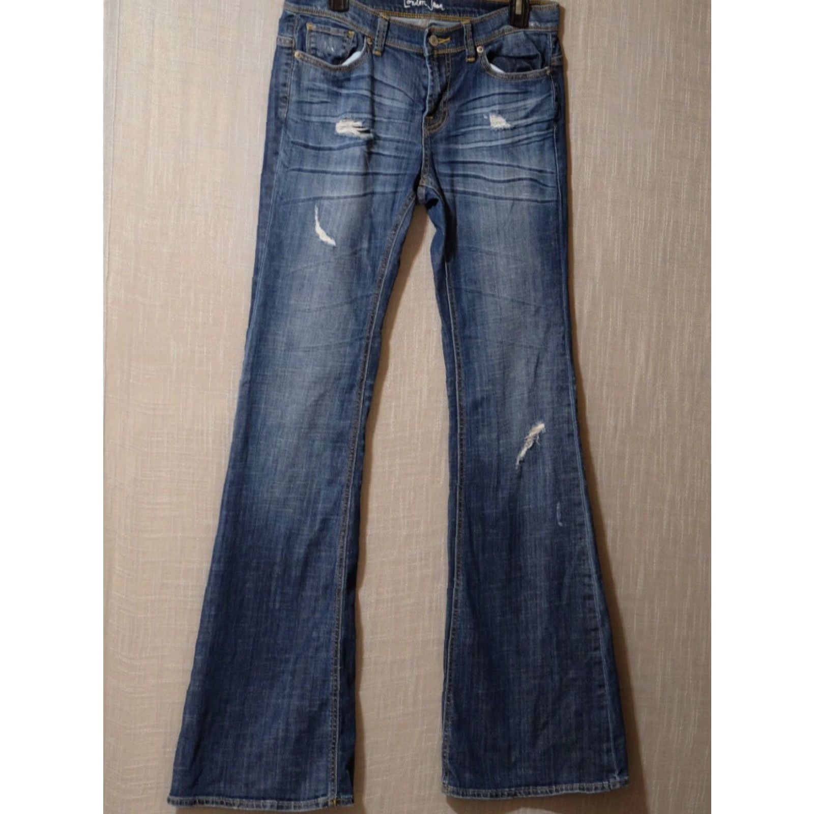Vintage VINTAGE UEC London Jeans Distressed Blue Flared Women's 6 W31-1/2 x L35 #H59-45 Size 28" / US 6 / IT 42 - 2 Thumbnail