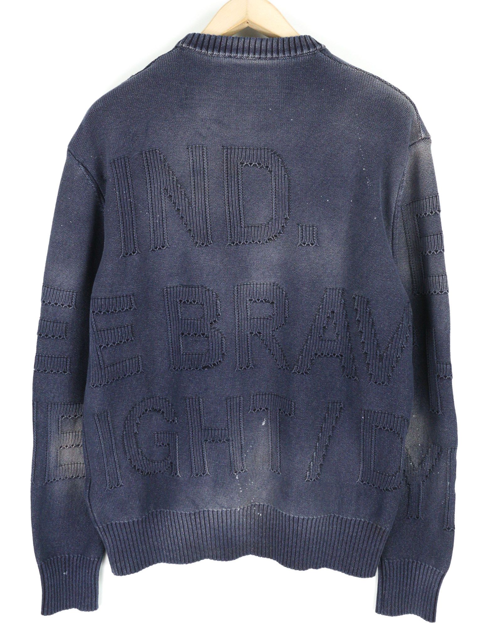 Diesel K-NORTHERN S Washed Crew Knit Blue Jumper 40131 Size US S / EU 44-46 / 1 - 2 Thumbnail