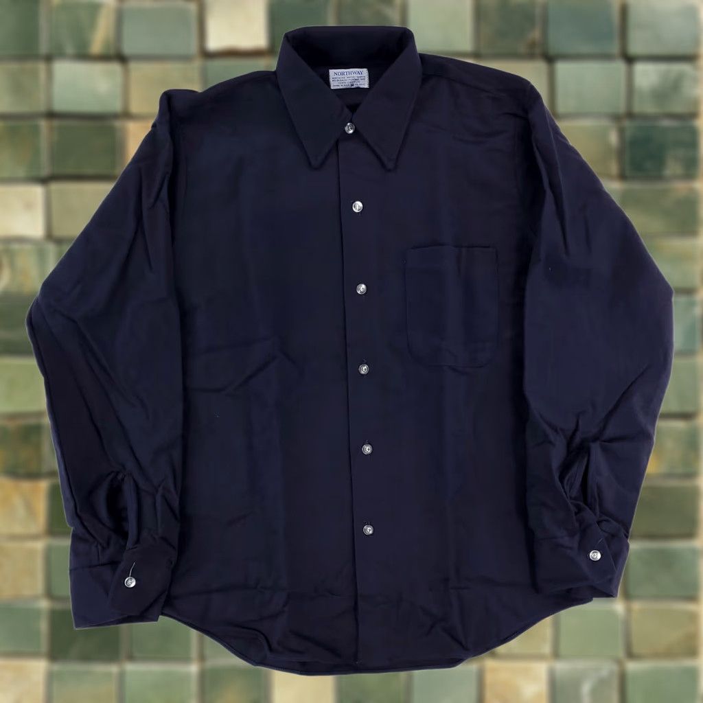 Vintage VINTAGE Northway Button-Up Shirt Chamois 70s Blue Made USA Mens M Shirt Size US M / EU 48-50 / 2 - 1 Thumbnail