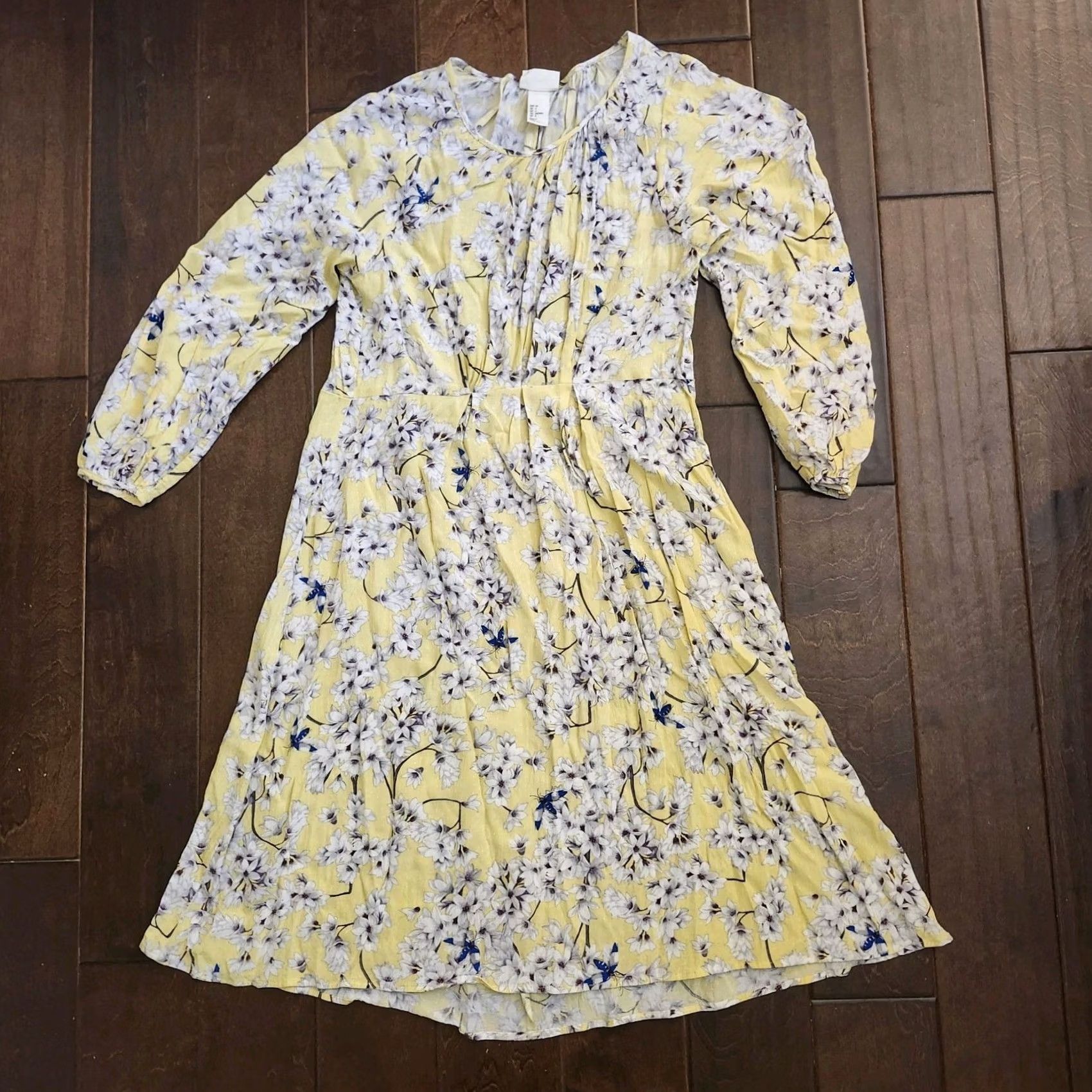 H&M H&M Dress Womens Floral Yellow Bohemian Long Sleeve Mini Pullover Size S / US 4 / IT 40 - 2 Thumbnail