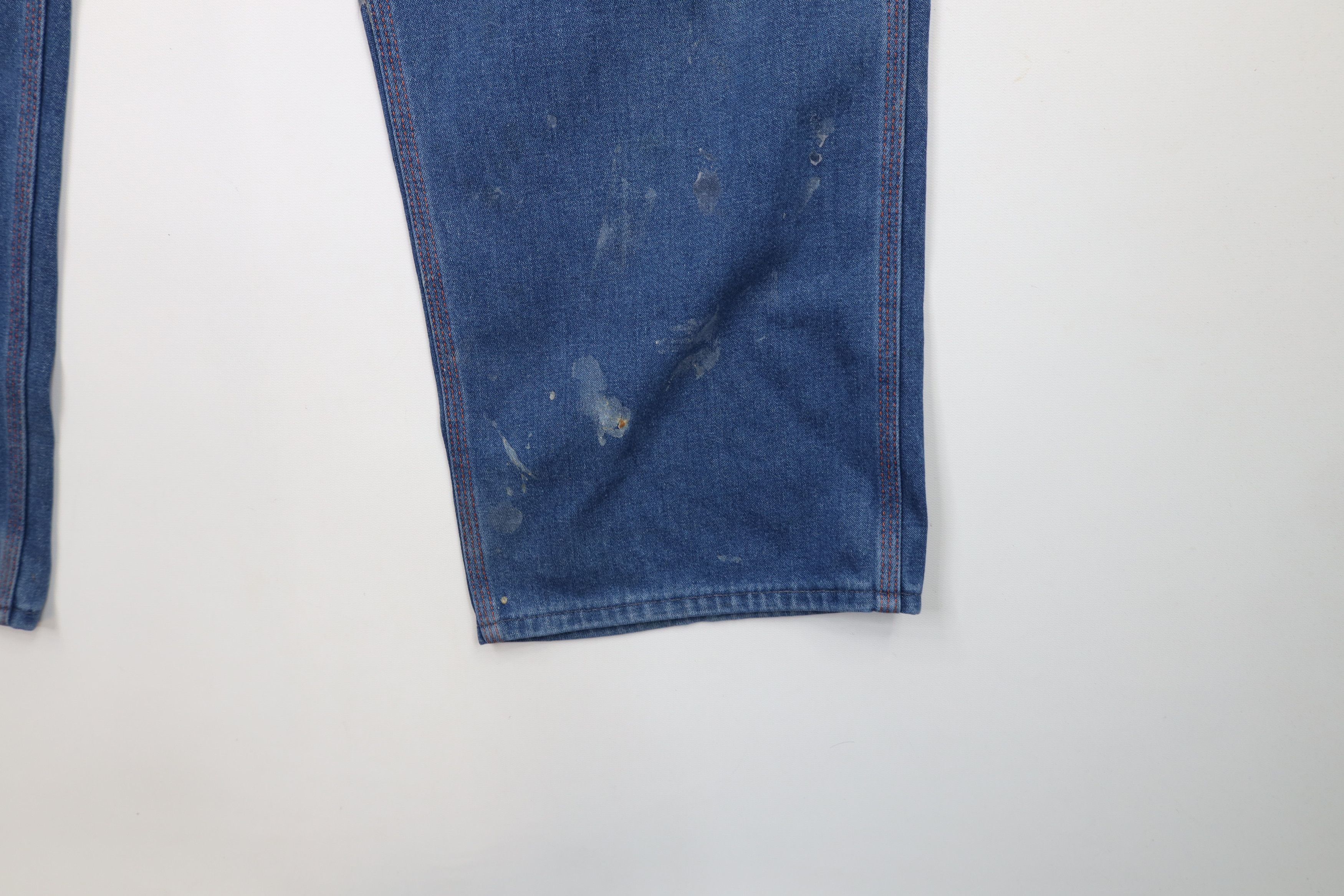 Big Mac × Vintage Vintage 90s Big Mac Dungaree Wide Leg Denim Jeans Blue USA Size US 38 / EU 54 - 6 Thumbnail