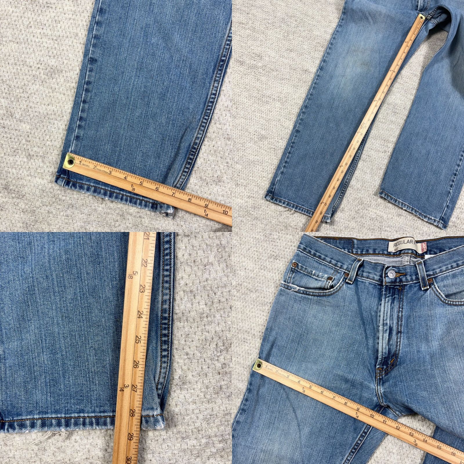 Levi's VINTAGE Levi's 505 Jeans Men 34x30 Regular Fit Straight Blue Distressed 5-Pocket Denim 34 Mens Jeans Regular Modern American Classic Levi's 505 Size US 34 / EU 50 - 9 Thumbnail