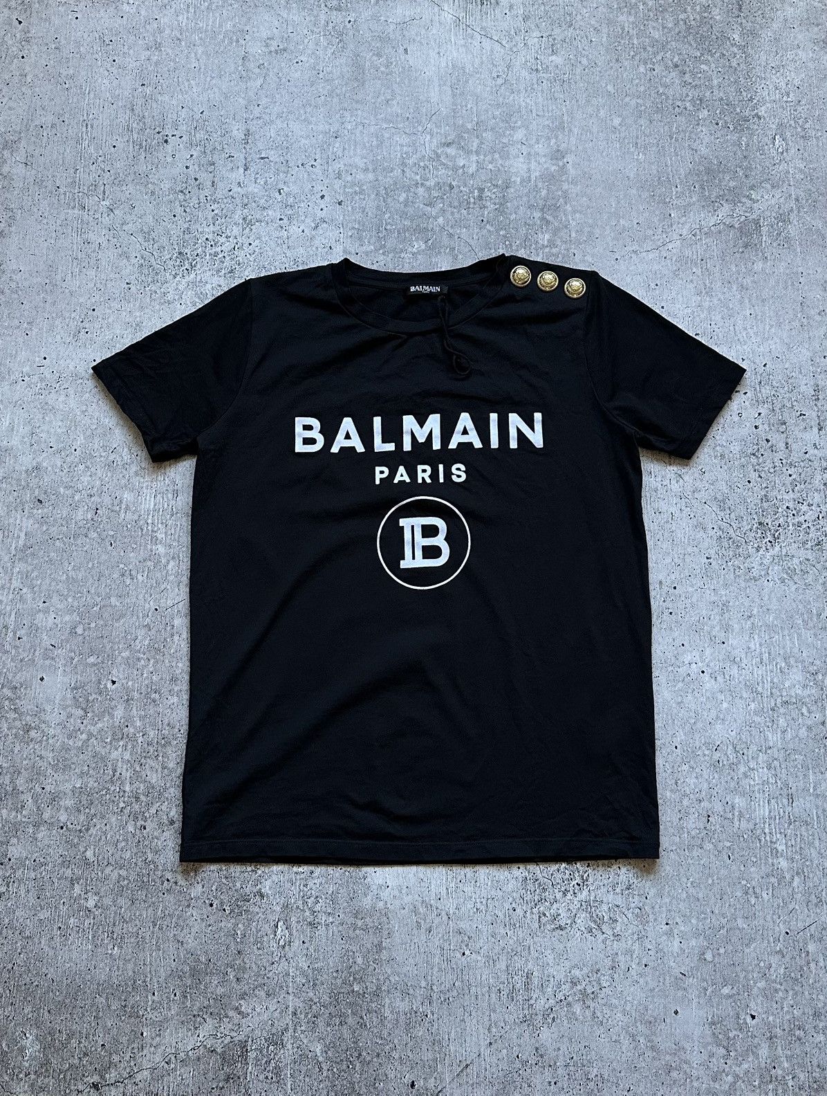 Balmain Women's Balmain Paris Big Logo Black T Shirt Size XXS / US 00 / IT 34 - 1 Thumbnail