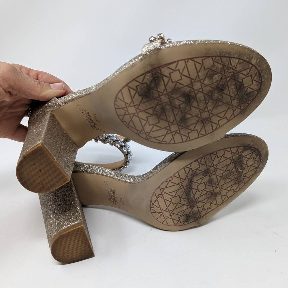 Badgley Mischka Jewel by Badgley Mischka Mayra Ankle Strap Evening Shoe Size US 7.5 / IT 37.5 - 8 Thumbnail