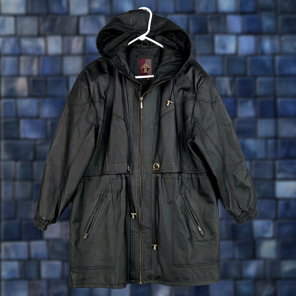 G-III VINTAGE G III Jacket Womens Medium Leather Hooded Full Zip Edgy Motorcycle Urban Mens Womens Size M / US 6-8 / IT 42-44 - 1 Thumbnail