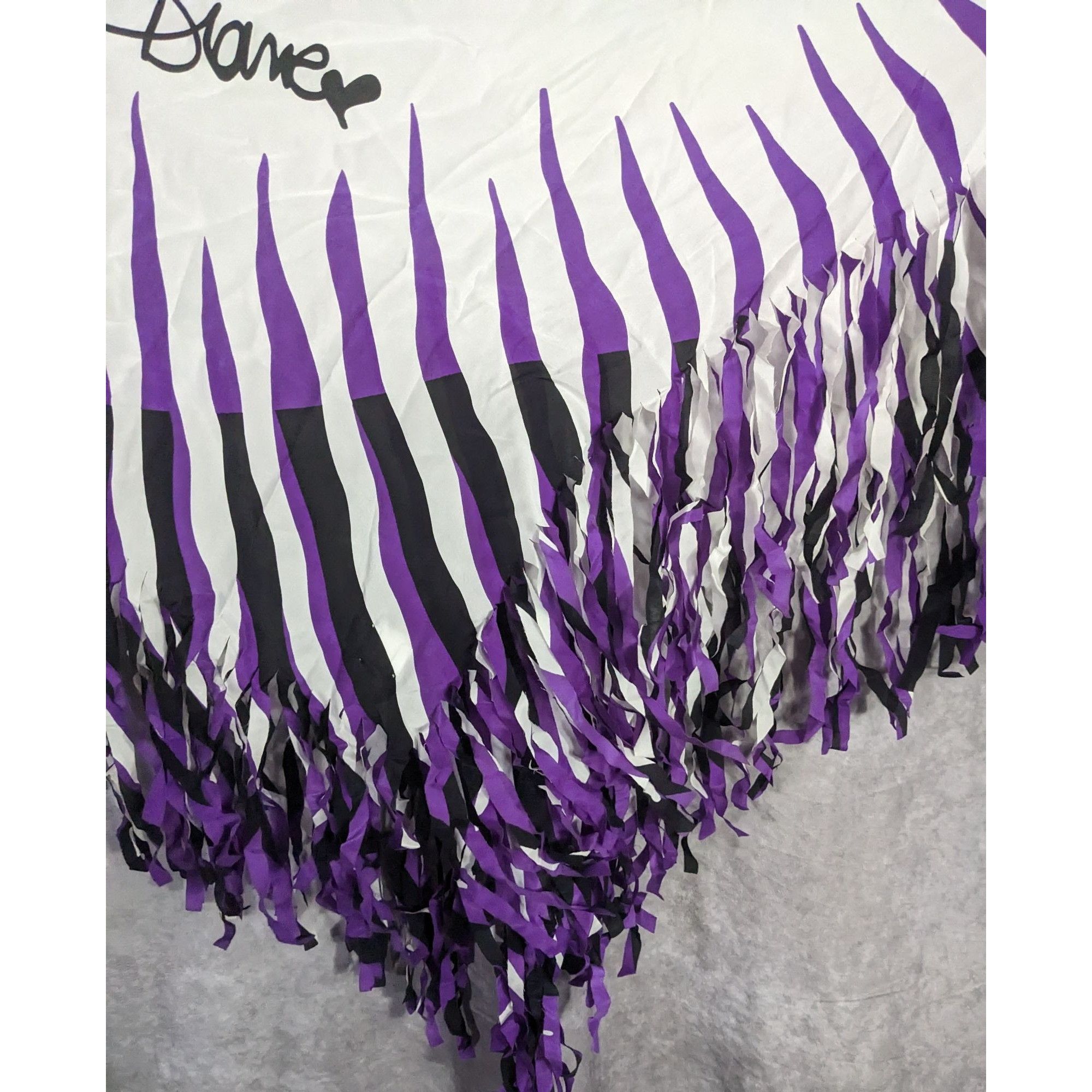 Diane von Furstenberg Vintage Diane Von Furstenberg Purple Stripe Silk Fringe Scar Size ONE SIZE - 8 Thumbnail