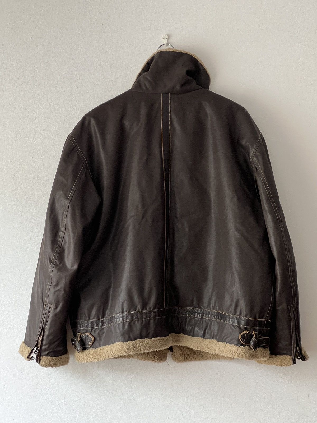 Diesel × Japanese Brand × Vintage Diesel DMB 1955 Vintage Waxed Cotton & Shearling Jacket Size US XL / EU 56 / 4 - 8 Thumbnail