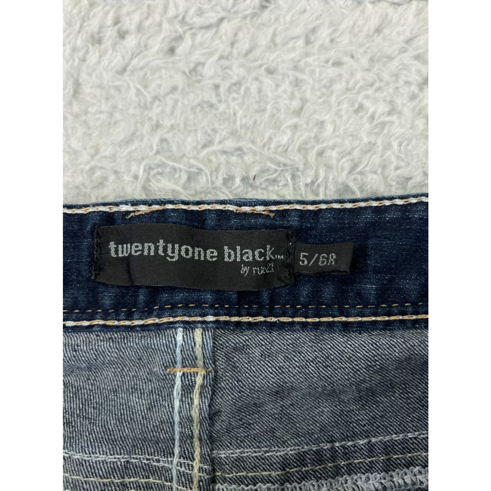 Vintage VINTAGE Rue21 Women's Jeans Pants 5 Blue Denim Low Rise Distressed Bootcut Slim Fit 31in Inseam Size 27" / US 4 / IT 40 - 6 Thumbnail
