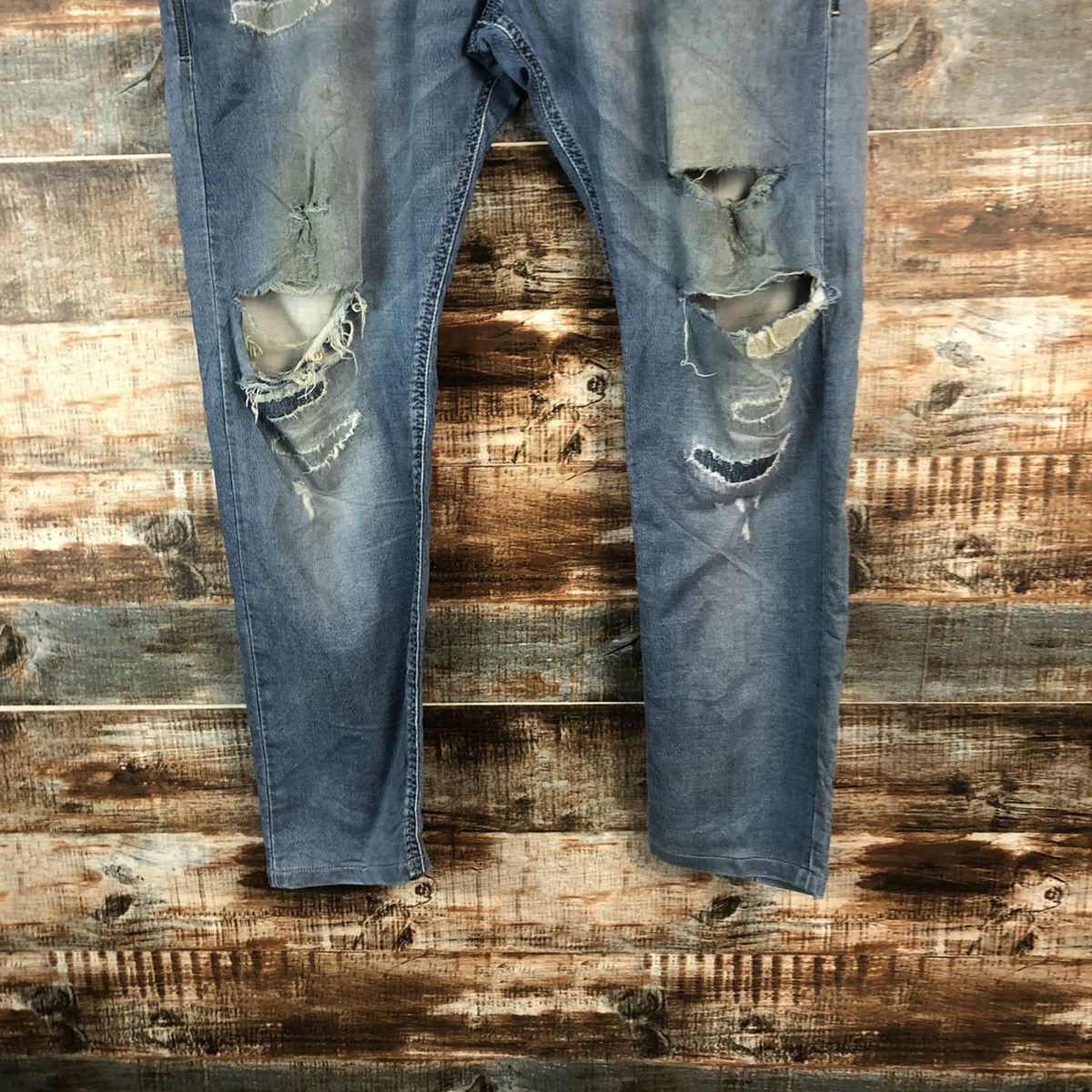 Diesel Diesel Blue Distressed Denim Pants #A2092 Size US 33 - 6 Thumbnail