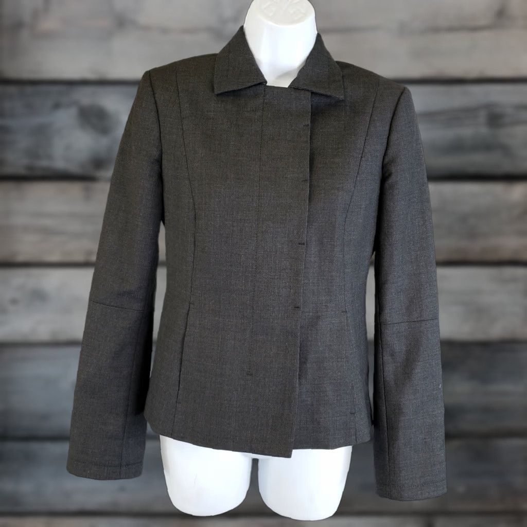 J.Crew J.Crew Blazer Womens Size 2 Wool Solid Gray Hidden Buttons Suit Jacket/Blazer 100% Wool Womens Size XS / US 0-2 / IT 36-38 - 1 Thumbnail