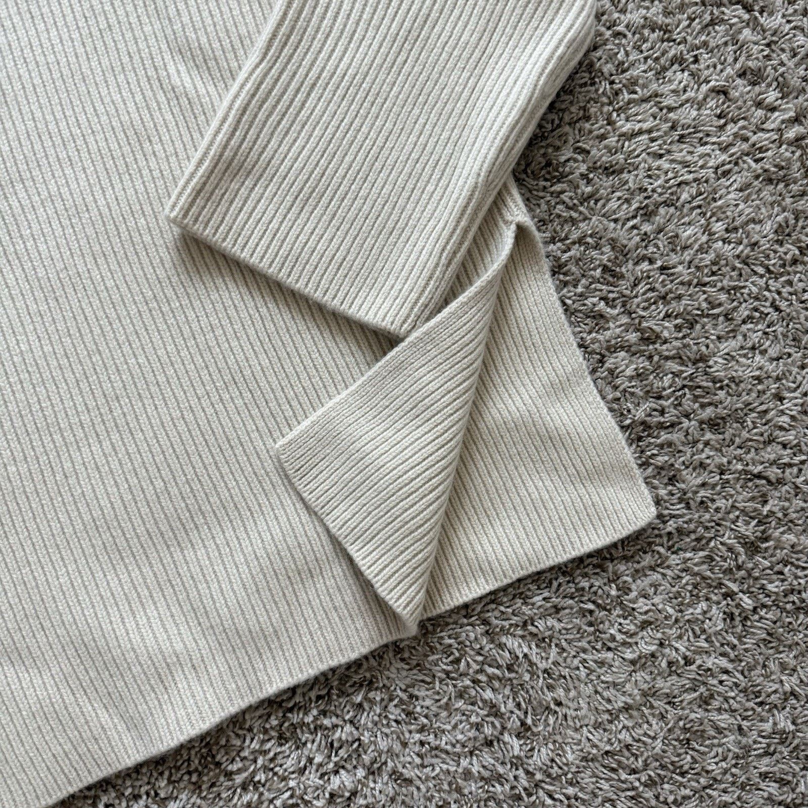 Toteme $800 Toteme Ribbed Polo Knit Sweater Heavyweight Cream White Size S / US 4 / IT 40 - 5 Thumbnail