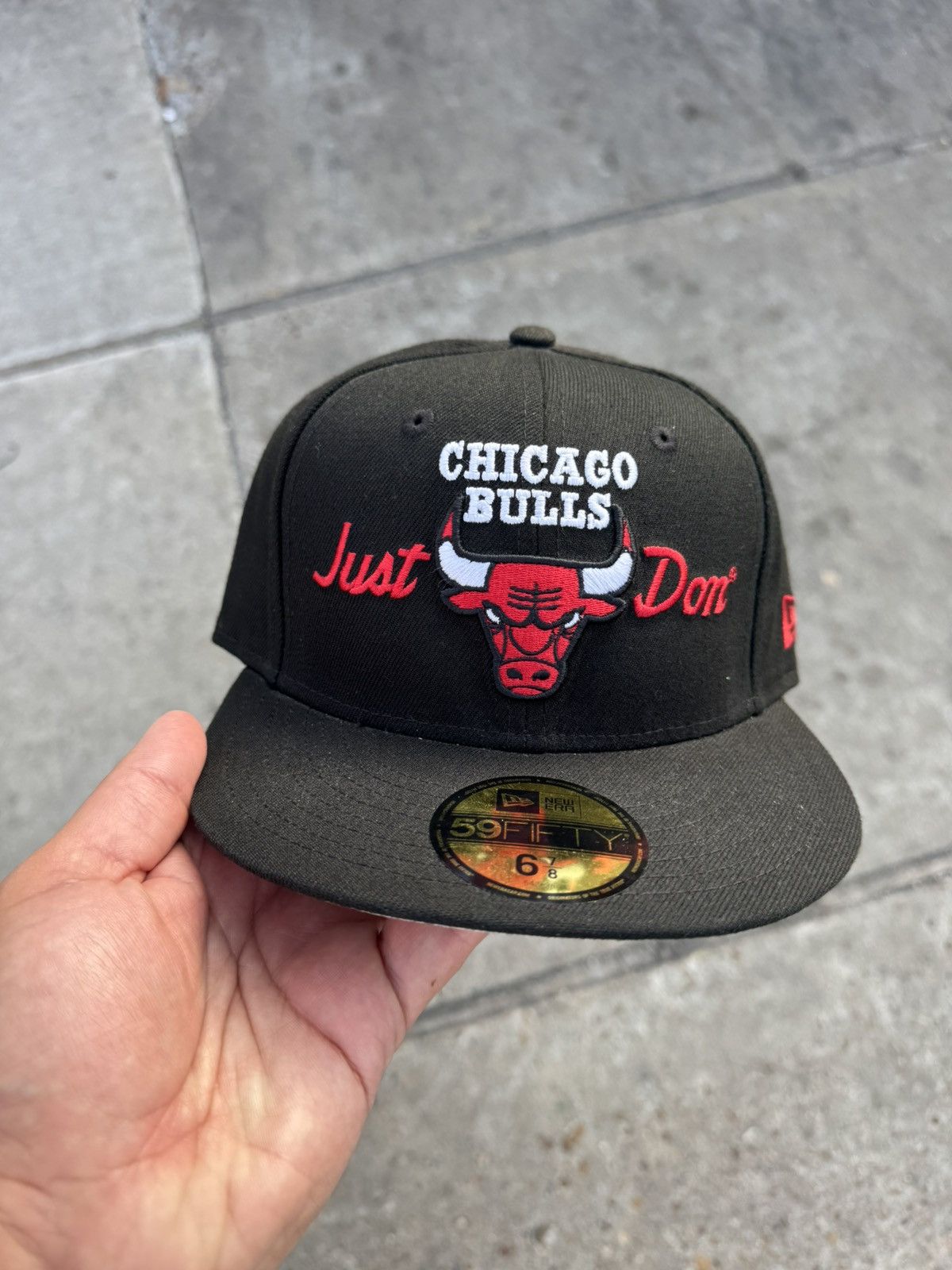 New Era Just Don Chicago Bulls Fitted Hat New Era 6 7/8 Rare Size ONE SIZE - 2 Thumbnail