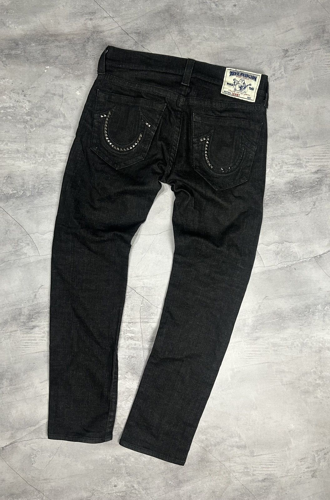 True Religion × Vintage True Religion Ricky Relaxed Straight Black Denim Jeans Y2K Size US 31 - 1 Thumbnail