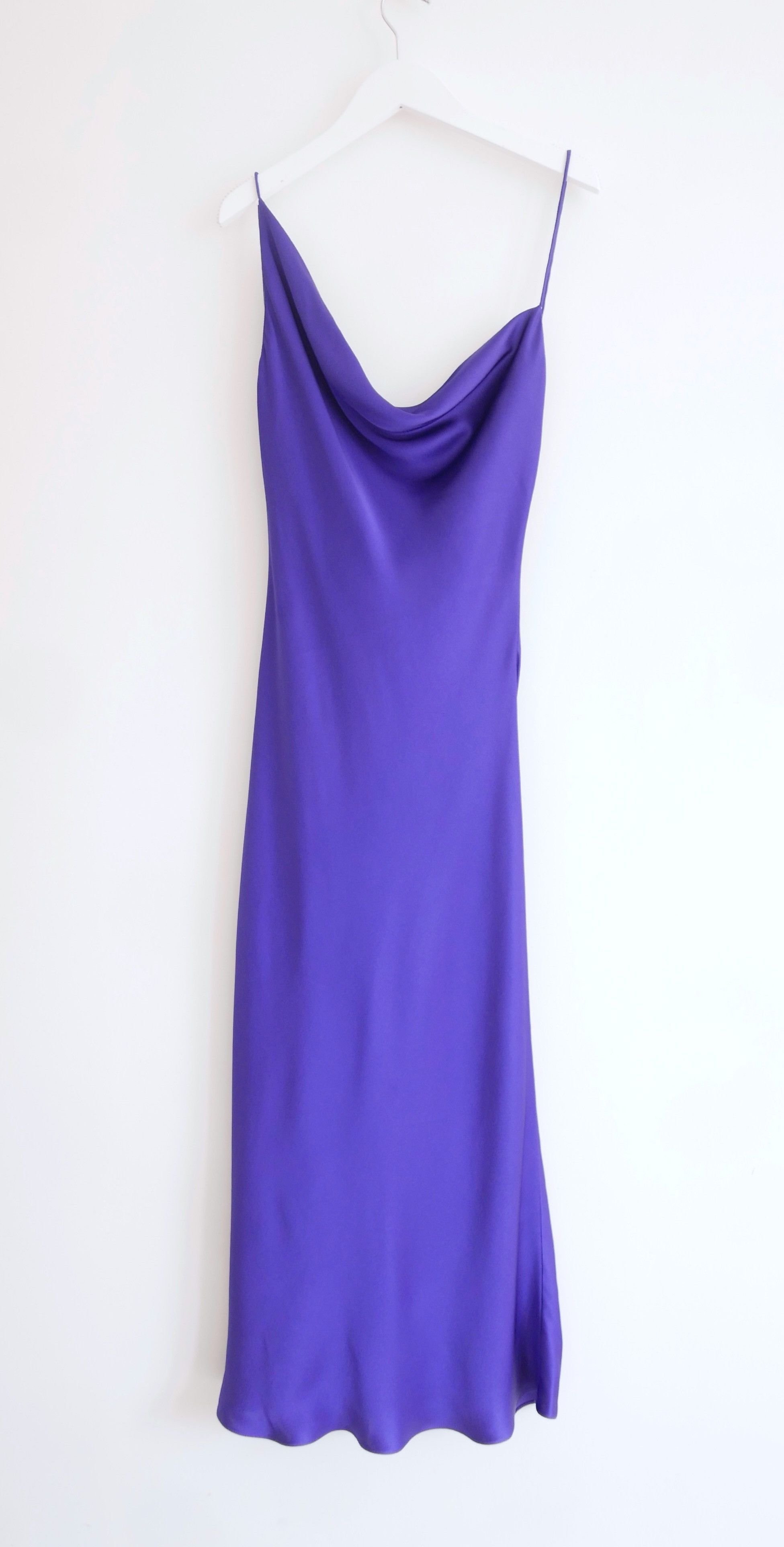 Stella McCartney purple satin slip dress