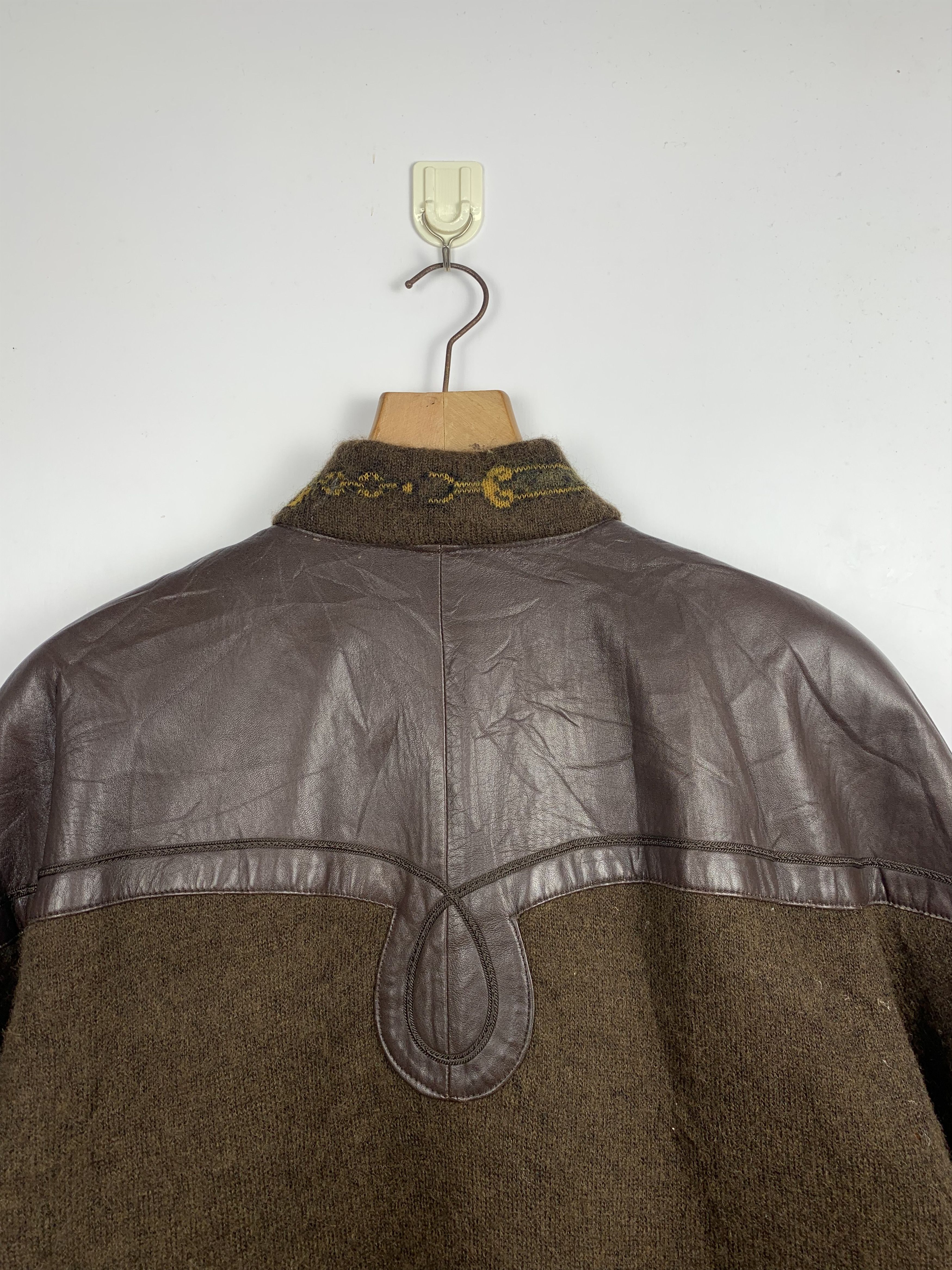 Vintage Vintage 80s Japanese Brand Fleece Leather Jacket J1195 Size US L / EU 52-54 / 3 - 4 Thumbnail
