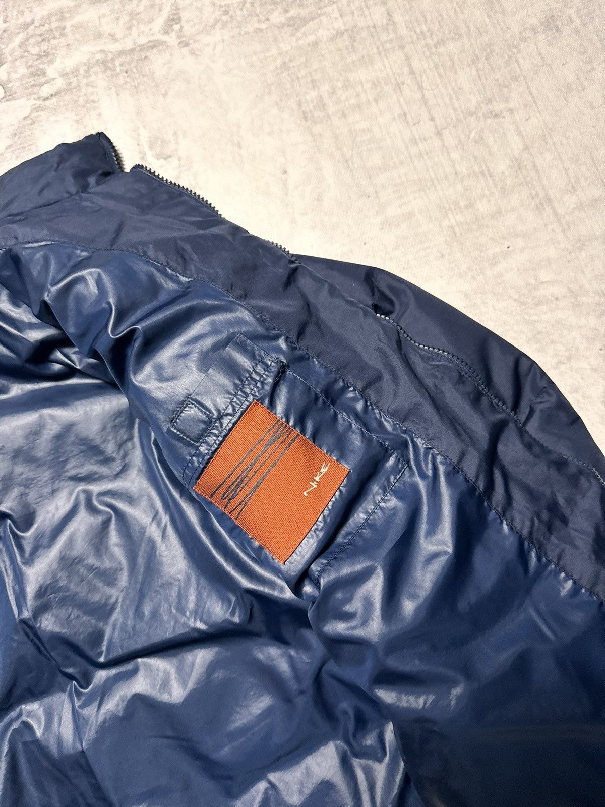 Nike × Vintage 00s Nike Vintage Drill Oversize Down Mini Swoosh Jacket Y2K Size US S / EU 44-46 / 1 - 7 Thumbnail