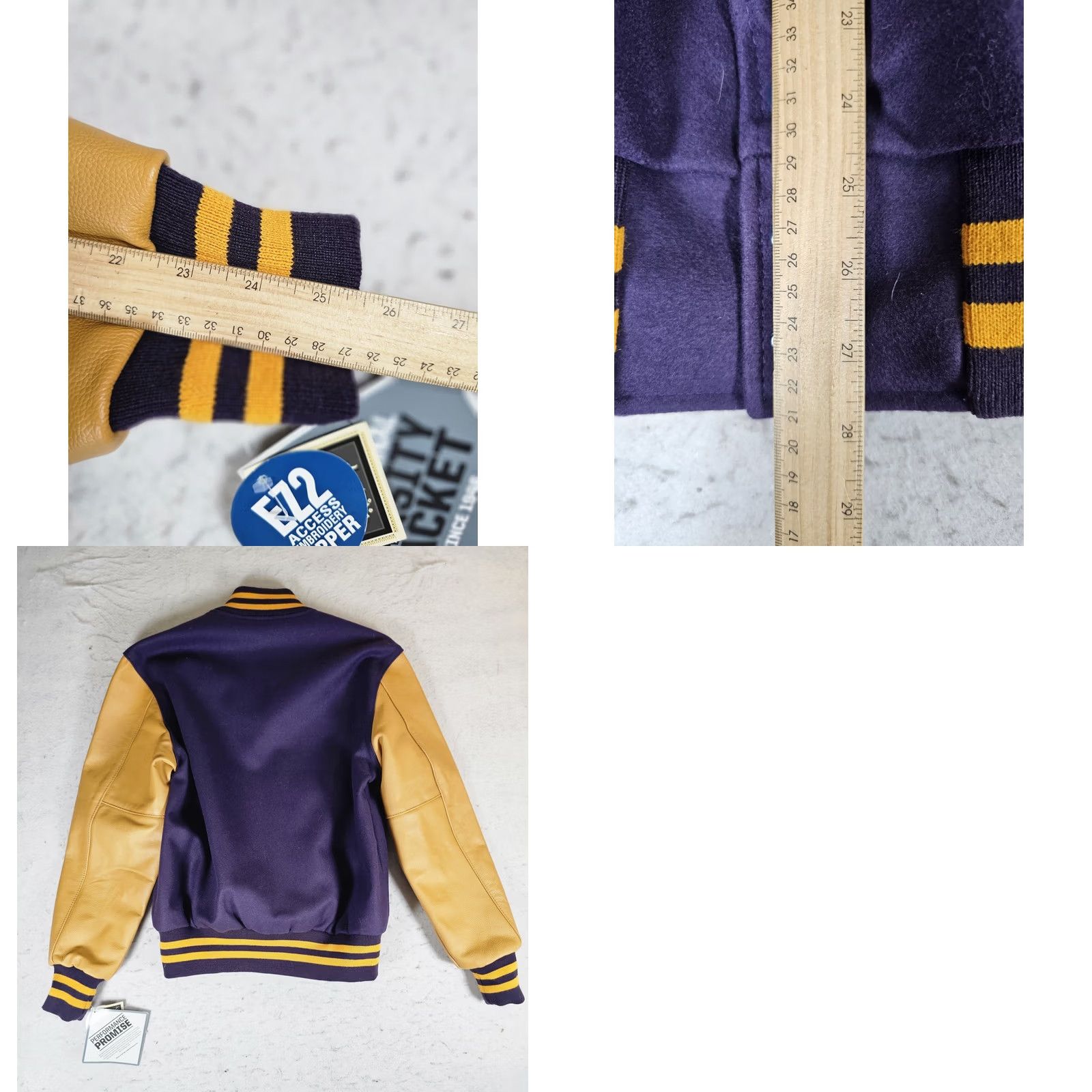 Holloway VINTAGE Holloway The Original Varsity Jacket Purple Yellow Wool & Leather Mens Sz S Size US S / EU 44-46 / 1 - 9 Thumbnail