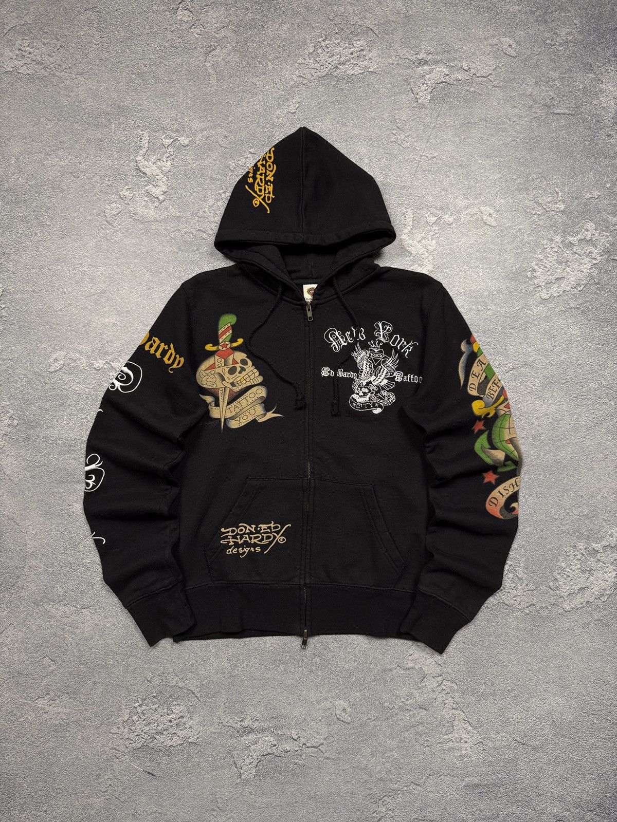 Ed Hardy Y2K Rare Crazy Ed Hardy Zipper Hoodie Size US M / EU 48-50 / 2 - 1 Thumbnail
