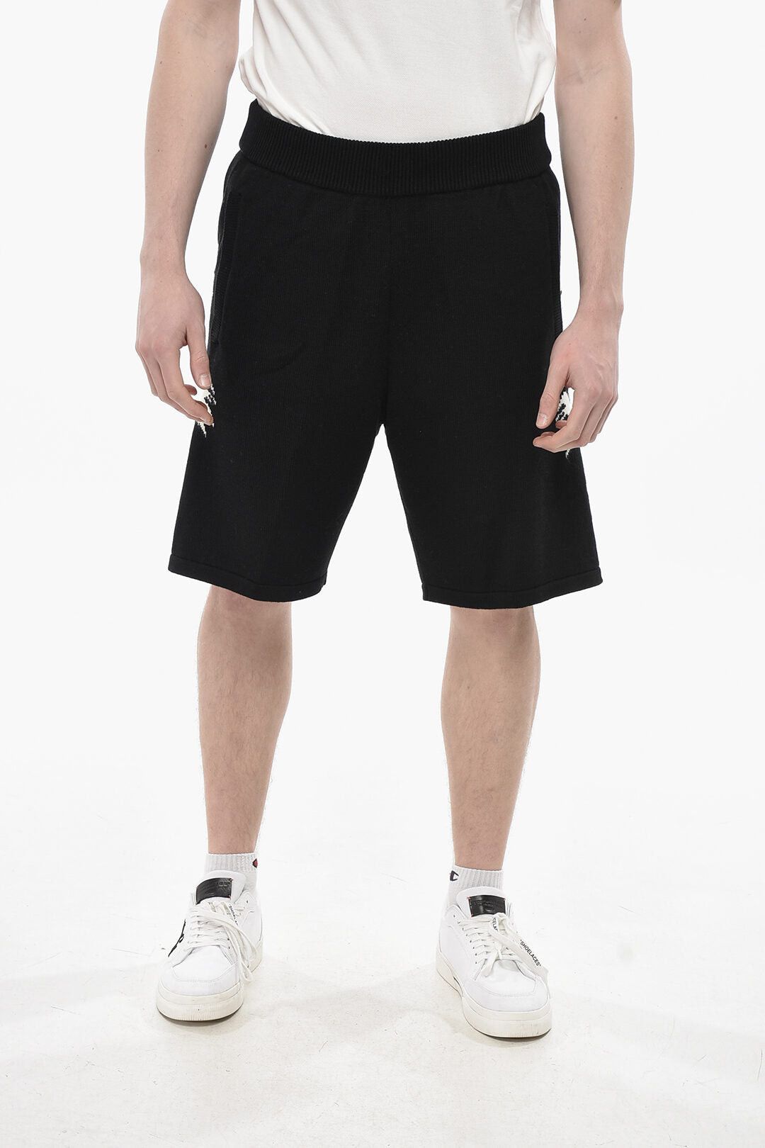 Palm Angels Knit Shorts PALMS with Jacquard Pattern Size US 32 / EU 48 - 1 Thumbnail