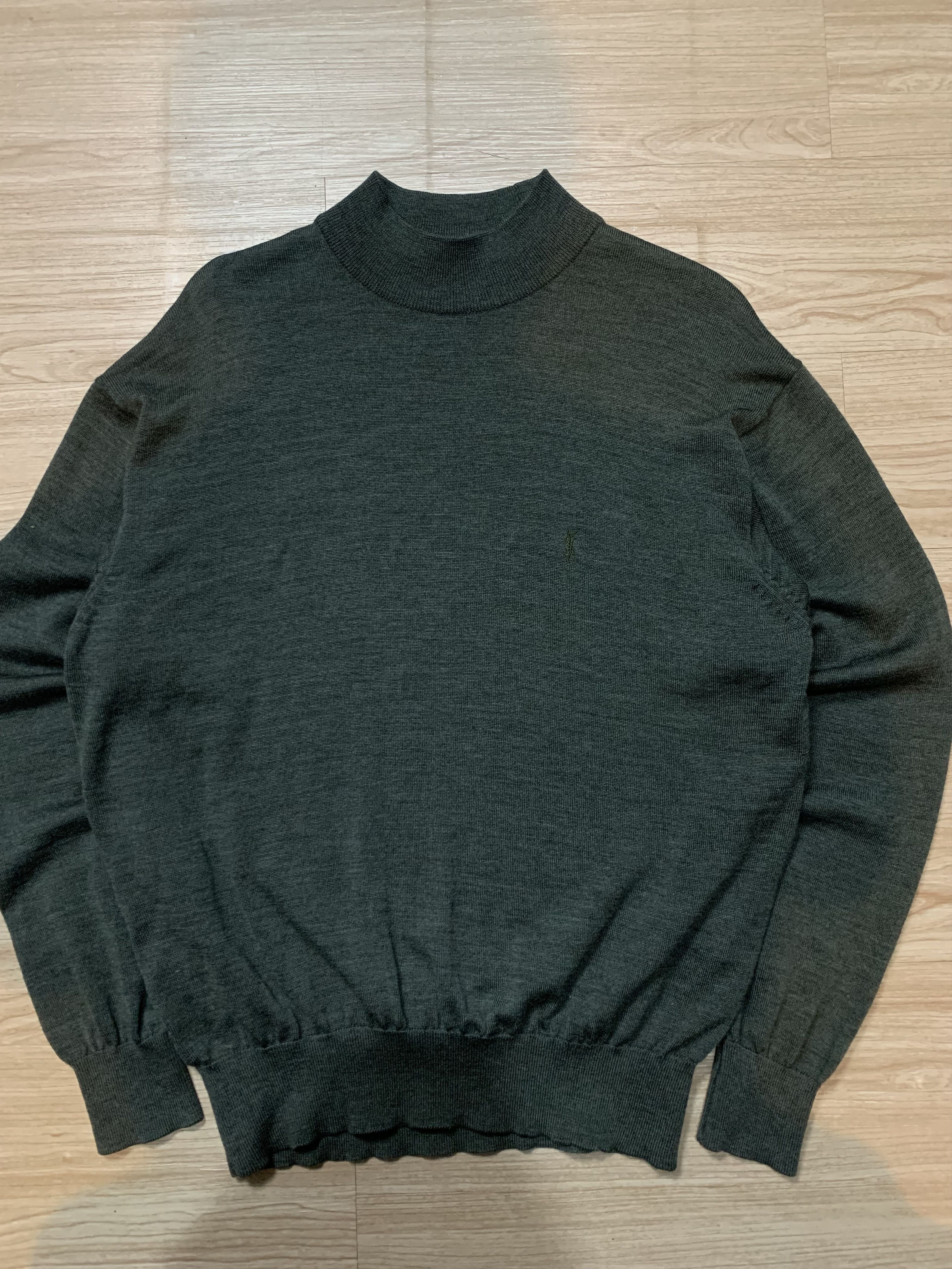 Yves Saint Laurent YSL Sweater Knit YSL Sweatshirt Old Money Dark Green Size US L / EU 52-54 / 3 - 3 Thumbnail