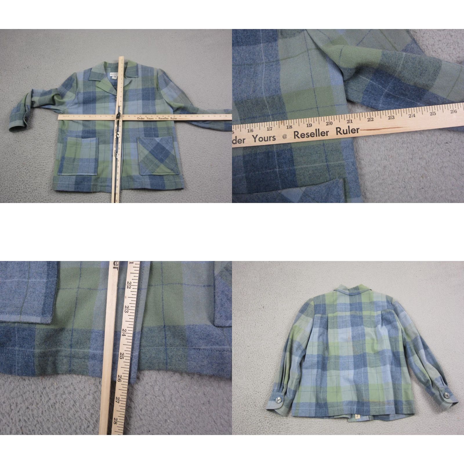 Pendleton VINTAGE Pendleton Shirt Womens Medium Green Plaid 100% Wool Button Up USA 90s Size M / US 6-8 / IT 42-44 - 8 Thumbnail