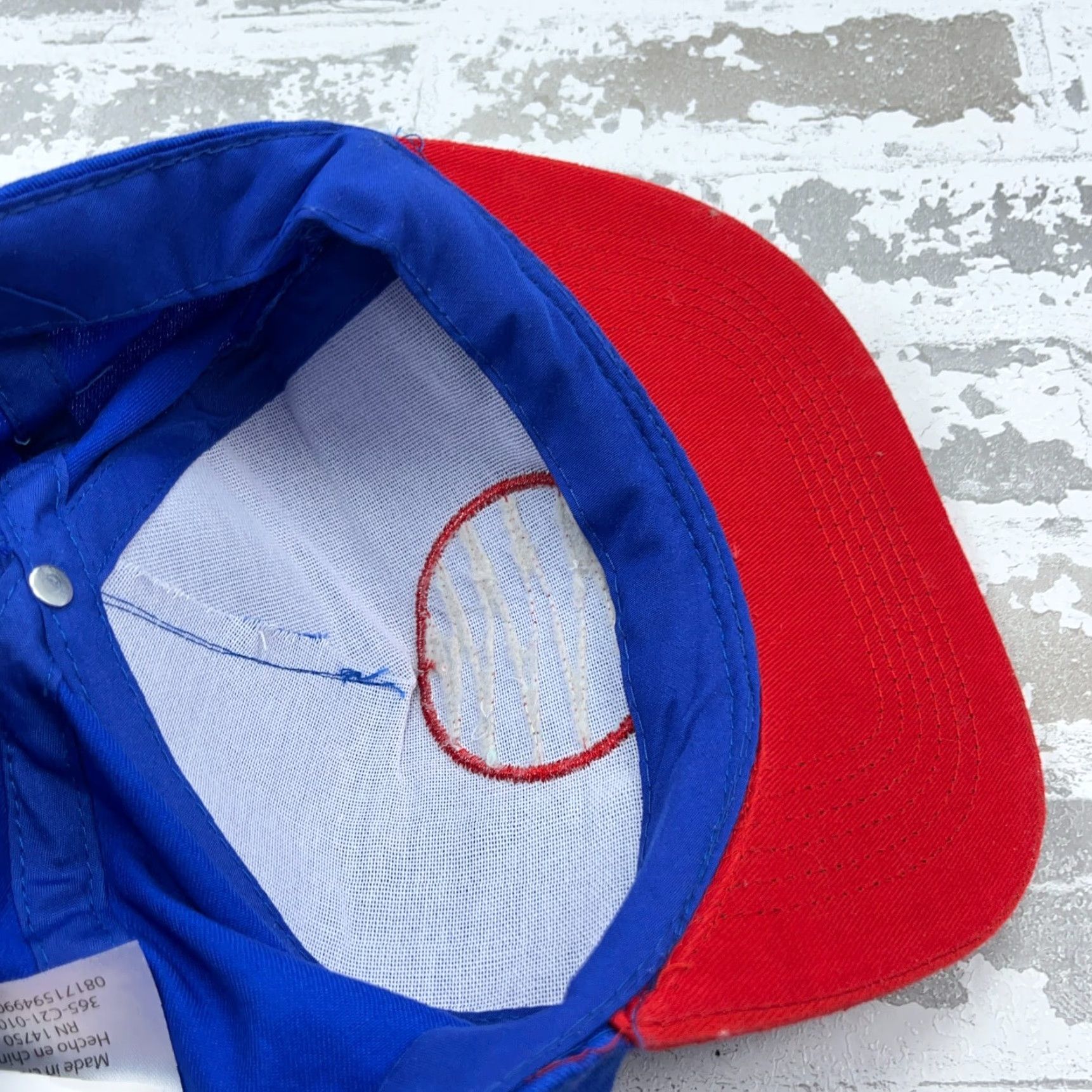 Vintage Captain America Hat Cap Snap Back Blue Red Marvel Comics High Dome Shield Adult Size ONE SIZE - 7 Thumbnail