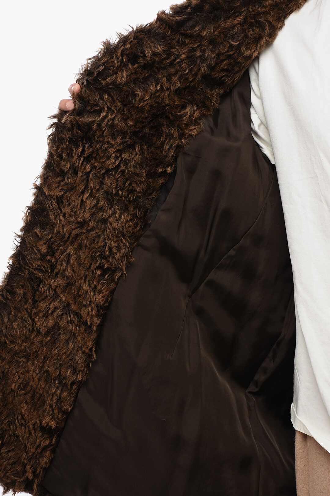 Jil Sander og1mm0625 Fuzzy Wool Coat in Brown Size US M / EU 48-50 / 2 - 5 Thumbnail