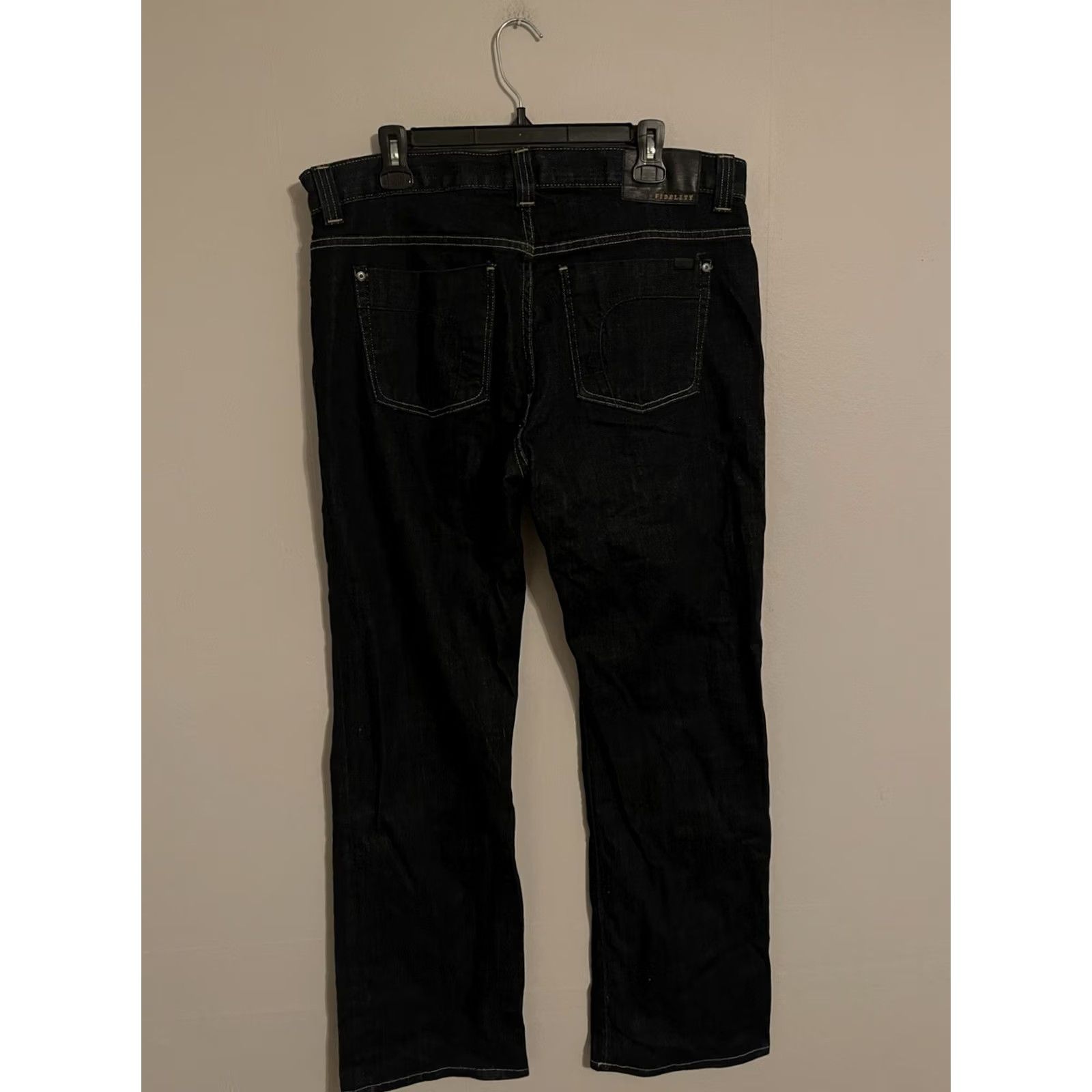 Vintage Fidelity Jeans Men's 38x34 Dark Pacific Wash Cotton Stretch Made in USA Size US 38 / EU 54 - 3 Thumbnail