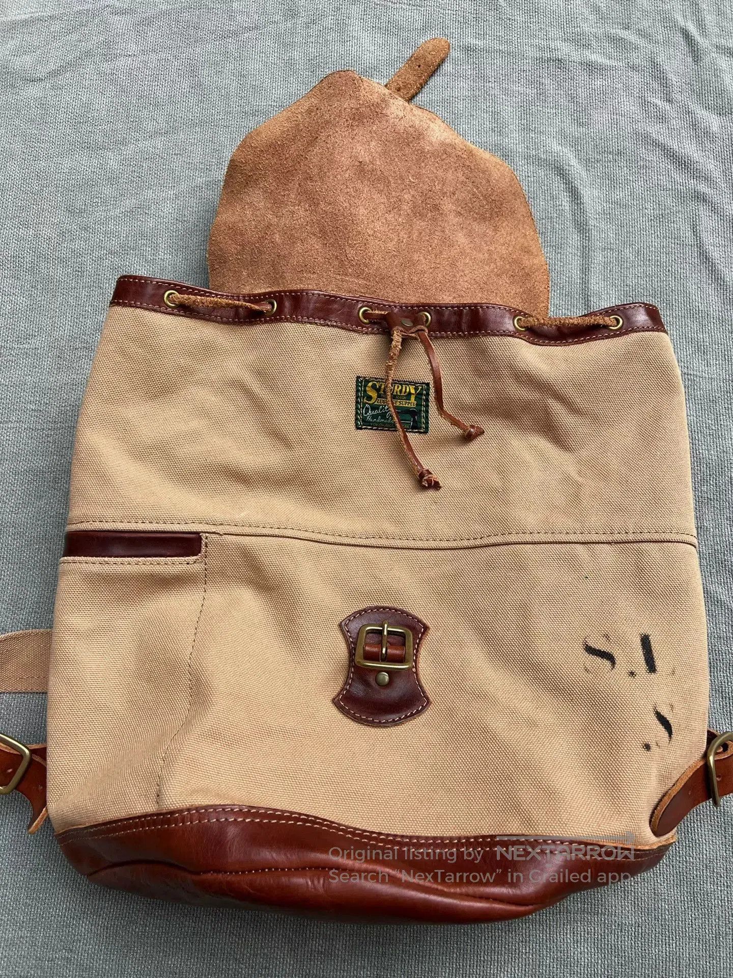 Pure Blue Japan Sturdy Yokohama Brand Canvas Bag. Size ONE SIZE - 6 Thumbnail