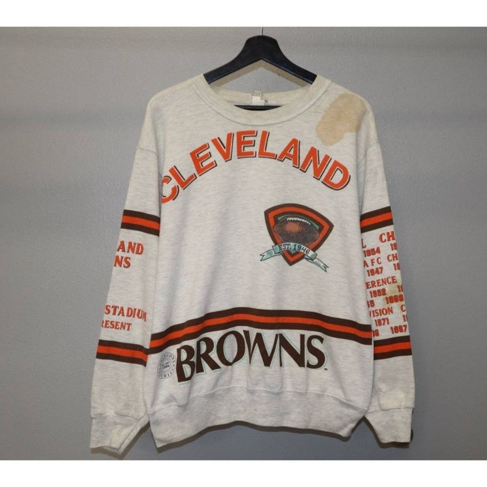 Vintage Vintage Long Gone Cleveland Browns NFL Crewneck Sweatshirt Size US L / EU 52-54 / 3 - 1 Thumbnail