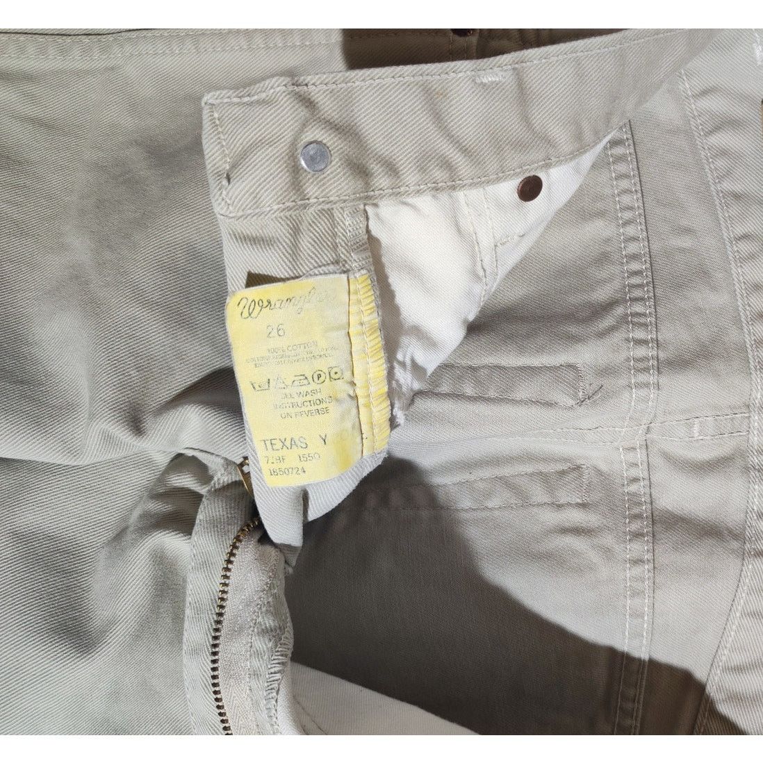 Wrangler Wrangler Texas Y Vintage 90s Beige Denim Jeans 26" W 27.5" L Size 26" / US 2 / IT 38 - 5 Thumbnail