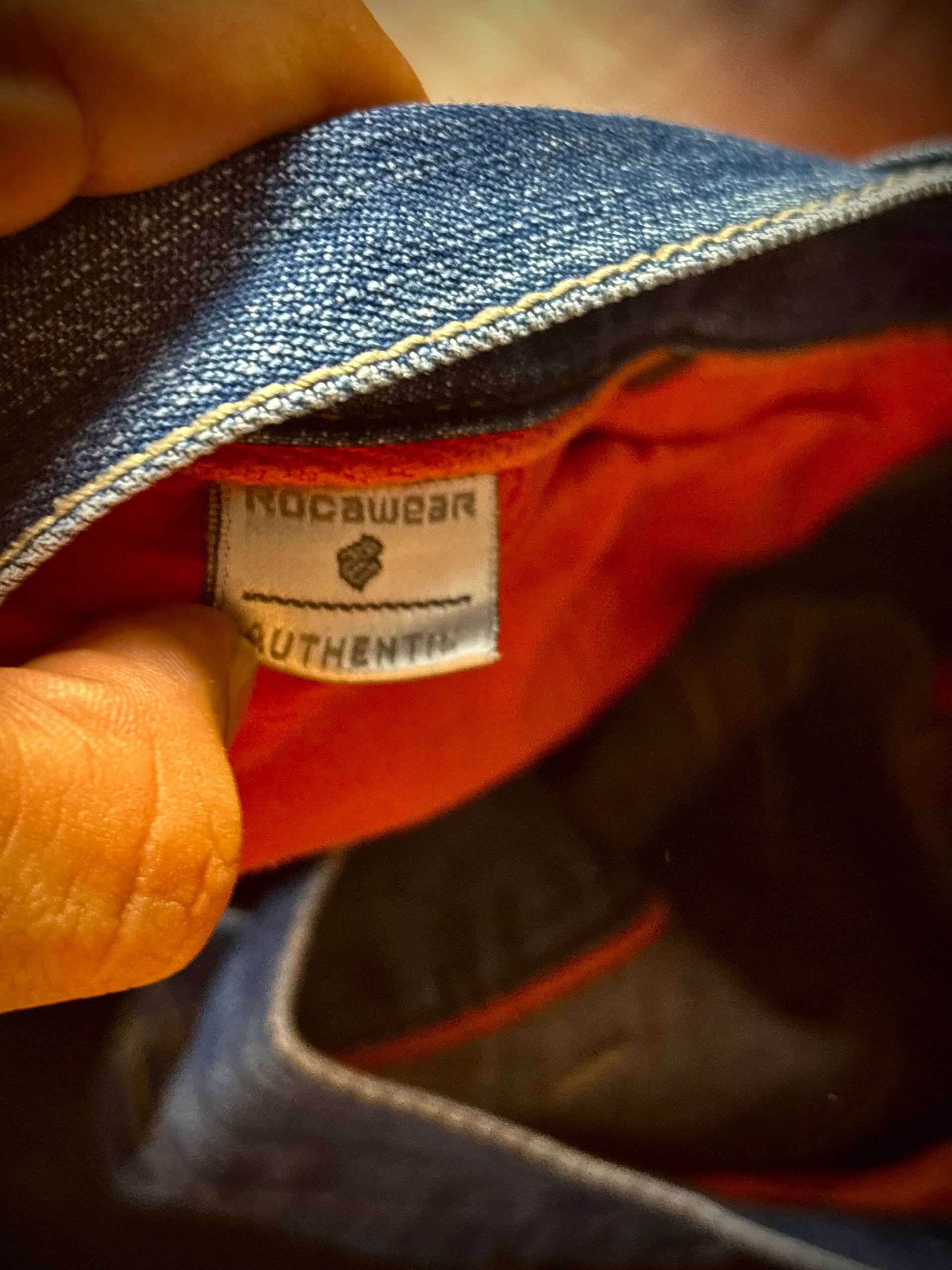 Rocawear Vintage Rocawear Blue Denim Wash Tribal Back hit Logo Jeans Size US 44 / EU 60 - 7 Thumbnail