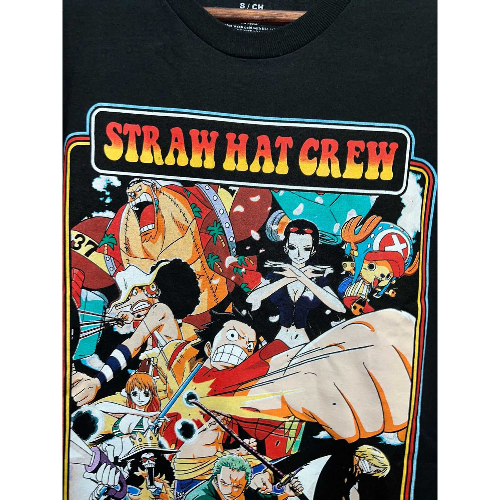 One Piece One Piece Straw Hat Crew Shirt Retro Characters Black Tee S Size US S / EU 44-46 / 1 - 5 Thumbnail