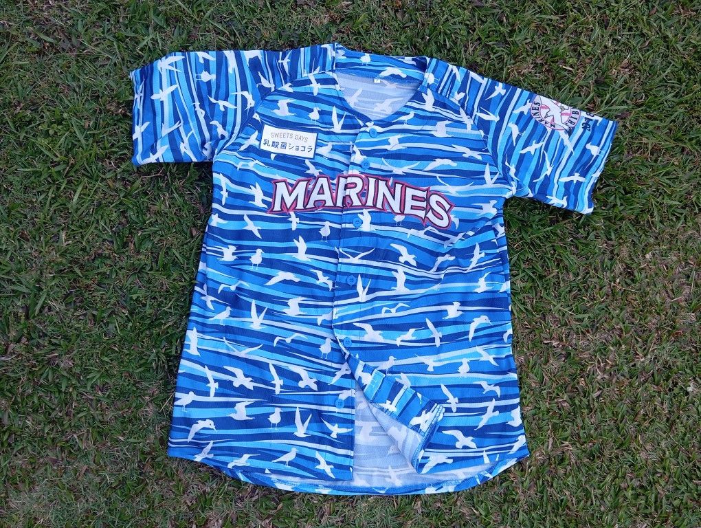 Japanese Brand Chiba Lotte Marines 🕊️ NPB Japan Baseball Jersey ⚾🎌 Size US M / EU 48-50 / 2 - 2 Thumbnail