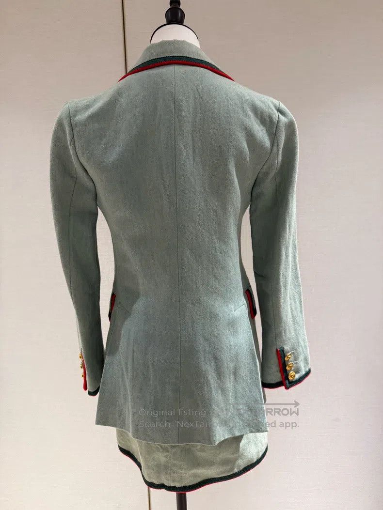 Gucci Gucci Light blue cherry embroidered suit jacket Size XS / US 0-2 / IT 36-38 - 2 Thumbnail