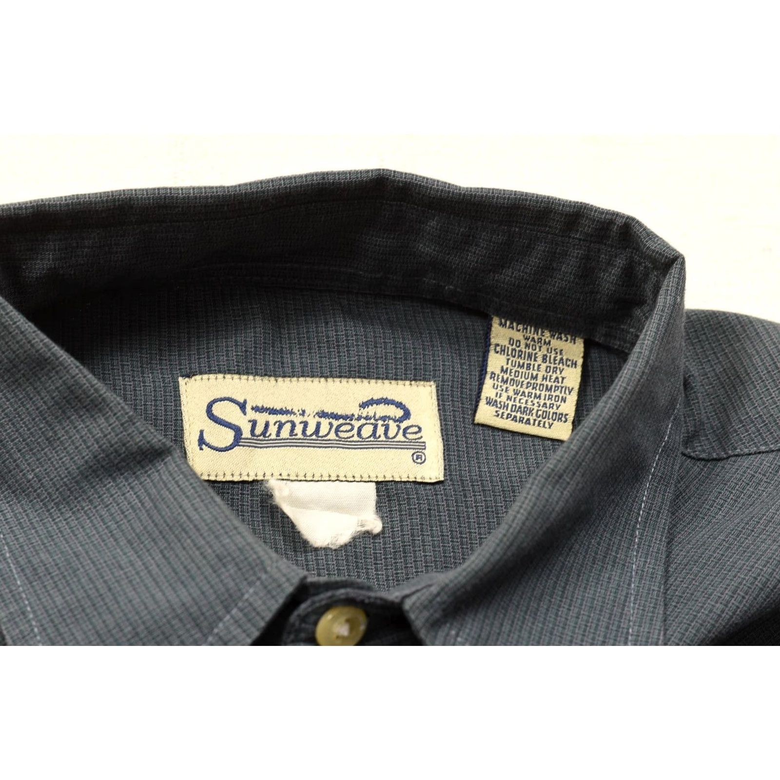 Vintage Sunweave Mens XL Western Pearl Snap Shirt Long Sleeve Textured Gray Point Collar Size US XL / EU 56 / 4 - 8 Thumbnail