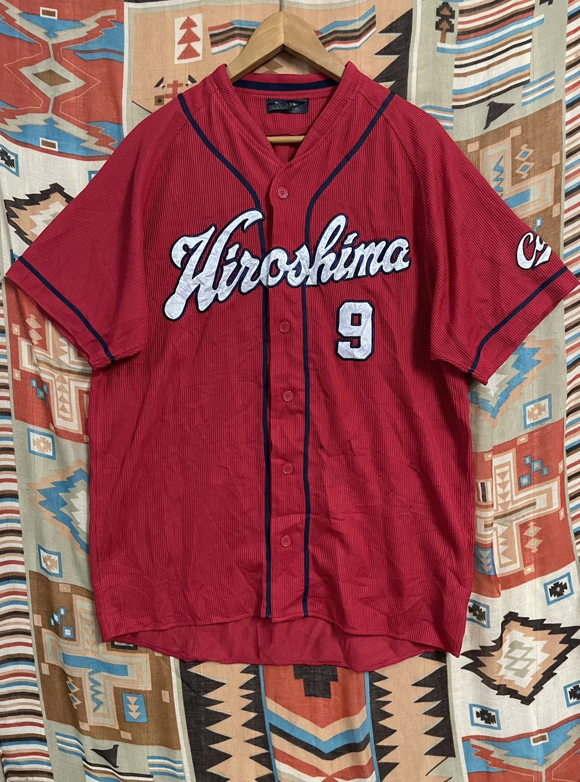 Japanese Brand × Vintage Vintage 90’s Baseball Jersey Hiroshima Carp XL J League Rare Size US XL / EU 56 / 4 - 1 Thumbnail