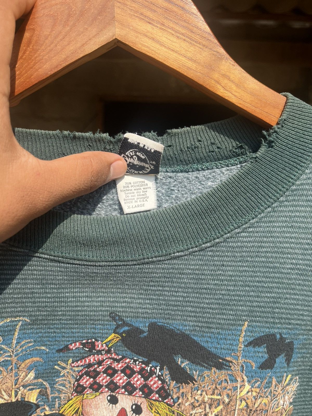 Vintage Thrashed faded Farm Scarecrow Graphic Distressed Size US XL / EU 56 / 4 - 4 Thumbnail
